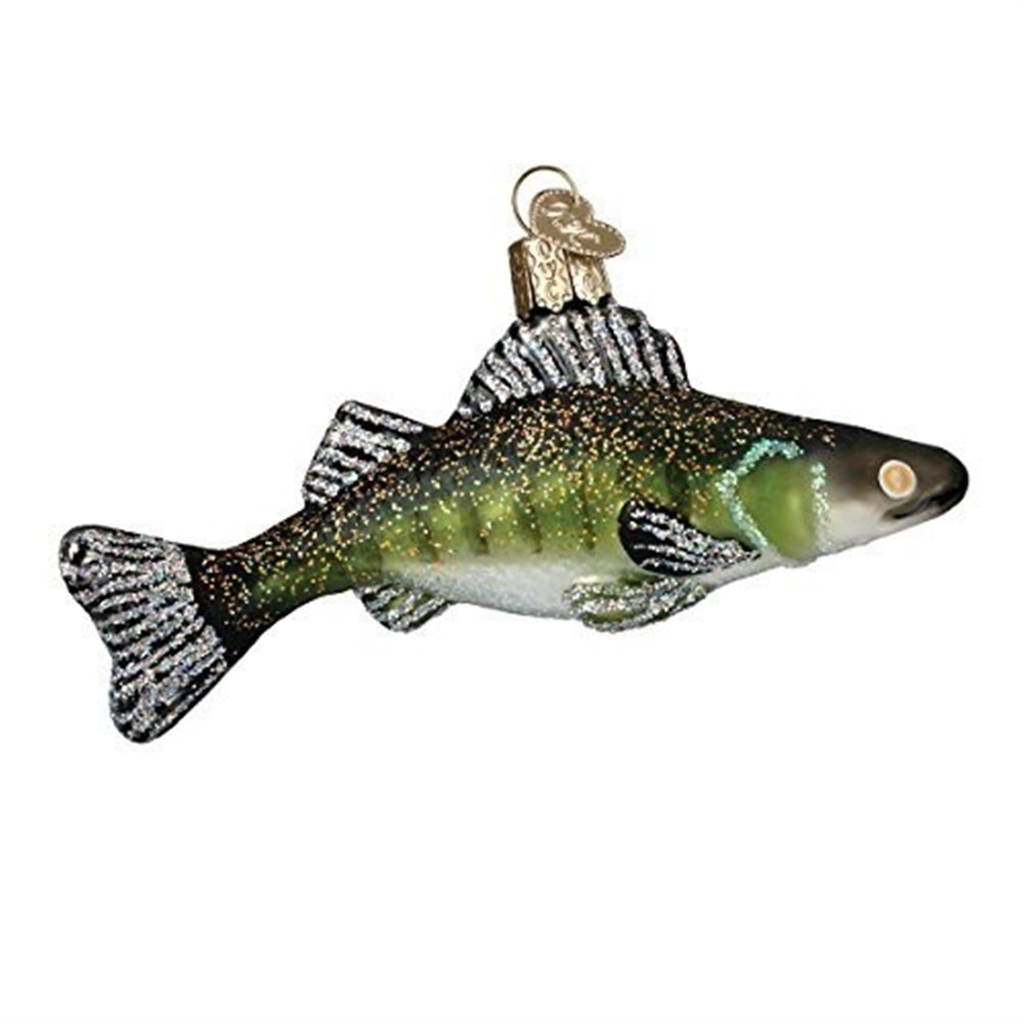 Old World Christmas 729343122971 Glass Blown Ornament - Walleye Fish