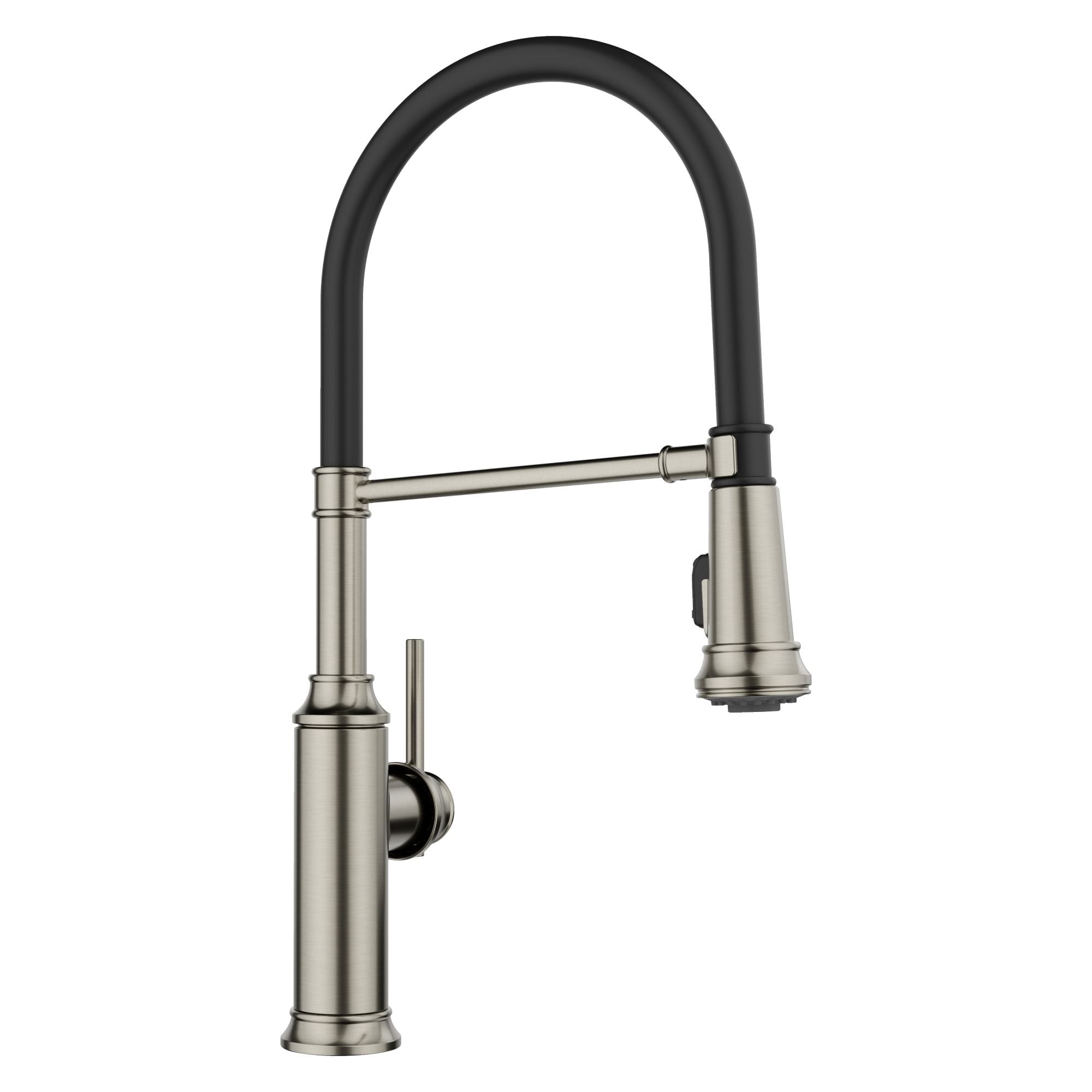 Blanco 443246 Satin Platinum Single Handle Deck-mount Pull-down Kitchen Faucet with Sprayer