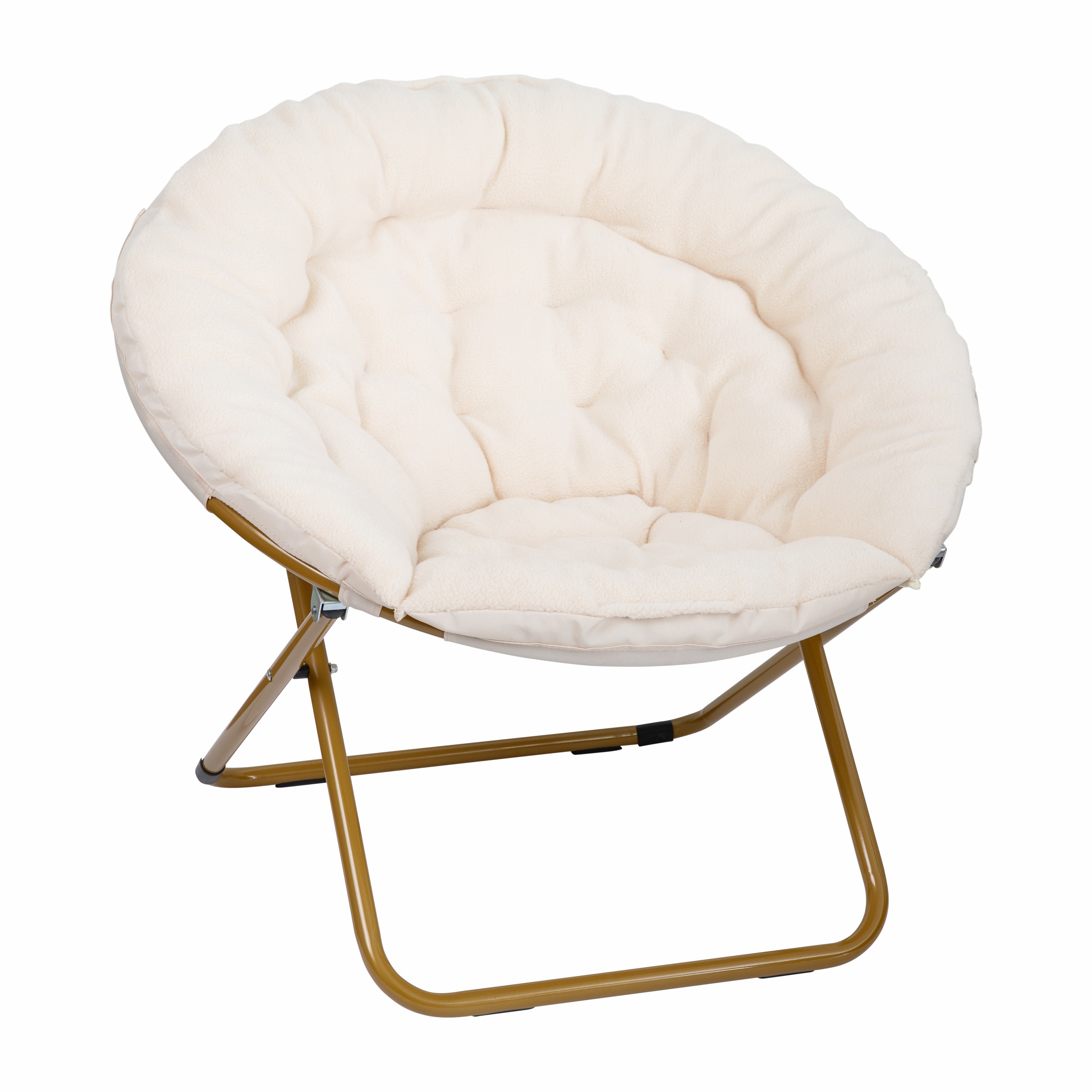 Flash Furniture 196861118838 Gwen Modern Ivory Sherpa/Soft Gold Frame Accent Chair
