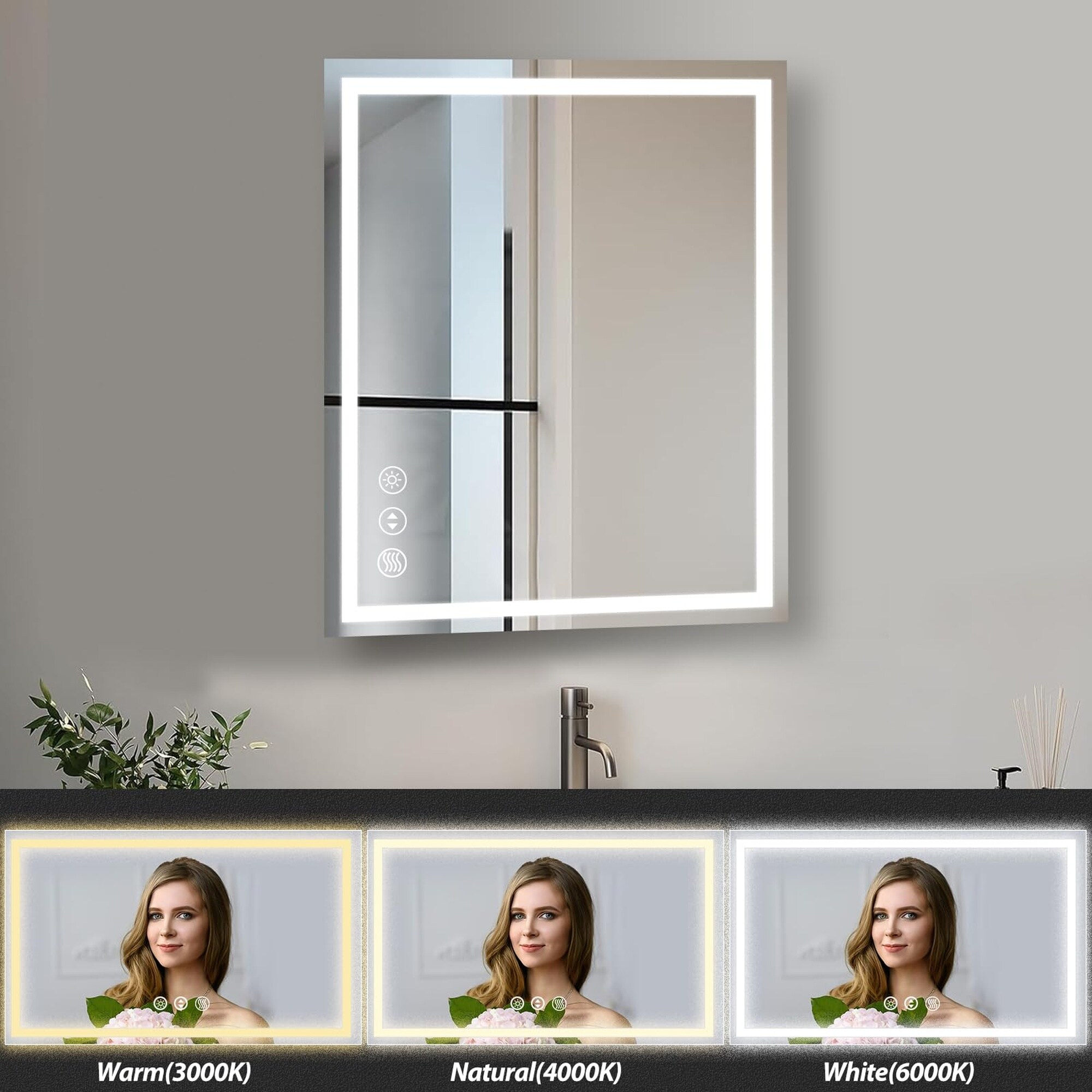 Vorene J-9BD0ARNHKZLU Framed-Bath-Mirrors - View #3