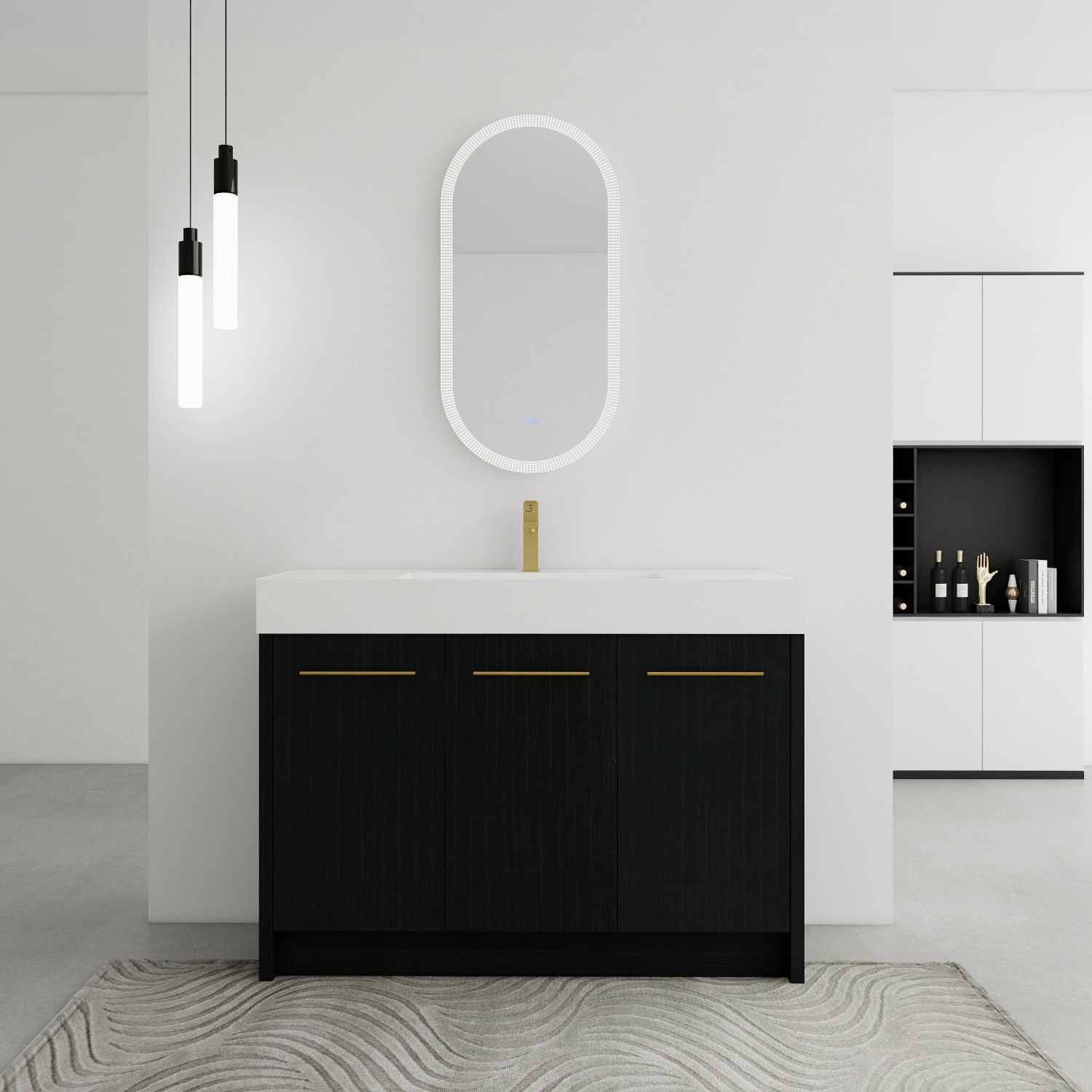 Streamdale Furniture Streamdale 48'' Freestanding Vanity with Resin Sink and Soft-Close Doors