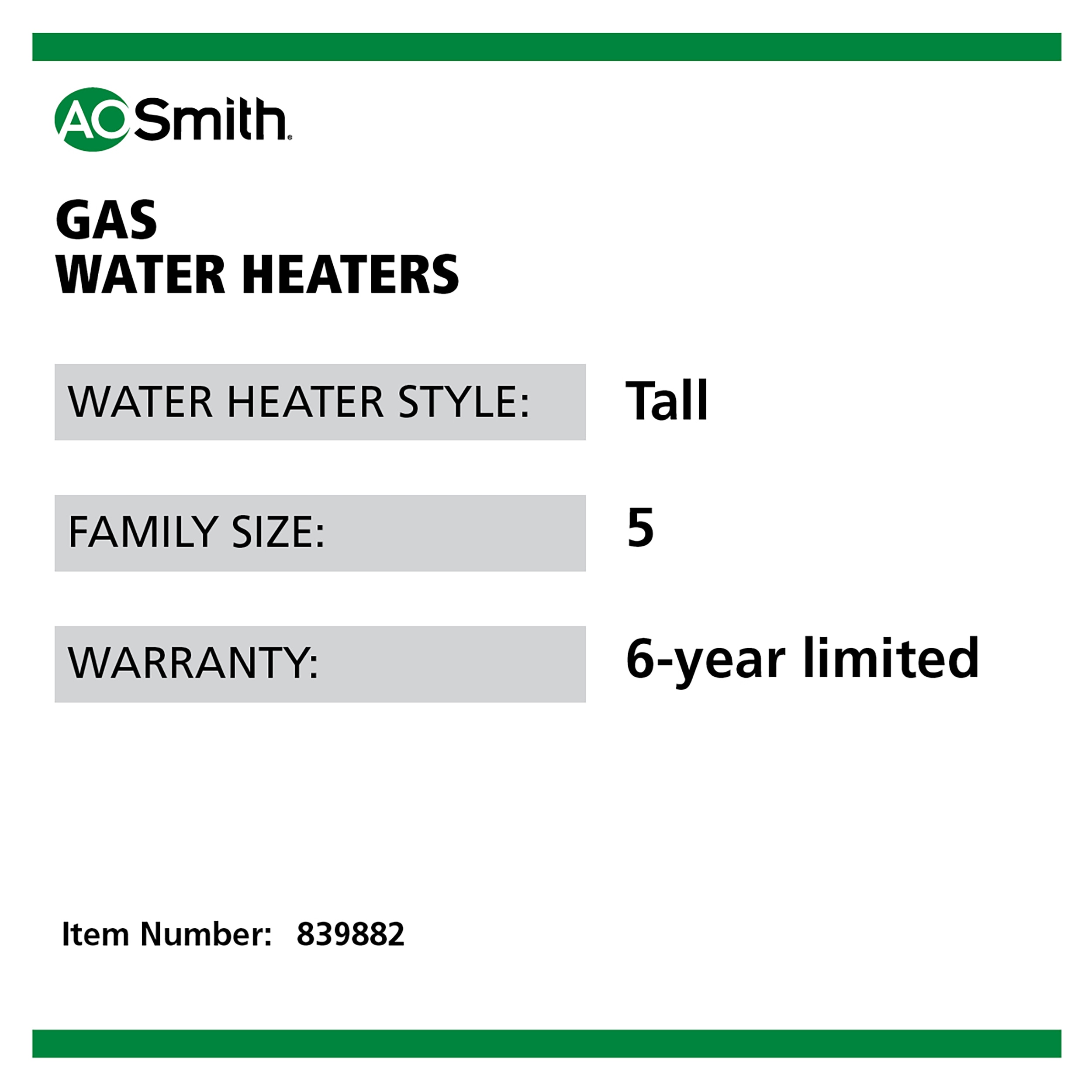 A.O. Smith G6-T10076NV Gas-Water-Heaters - View #10