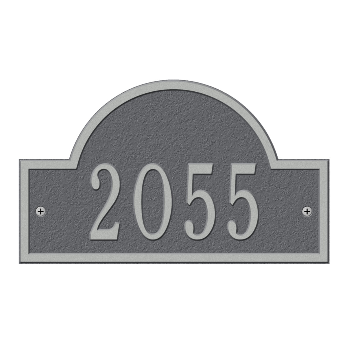 Whitehall 1007PS 4-3/4-in H x 8-in W Pewter/Silver Aluminum Address plaque