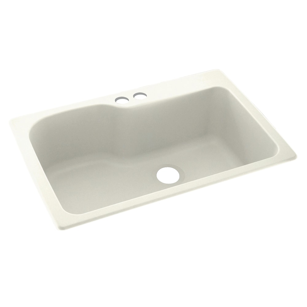 Swanstone Drop In 33 In X 22 In Bisque Single Bowl 2 Hole Kitchen Sink   04793588 