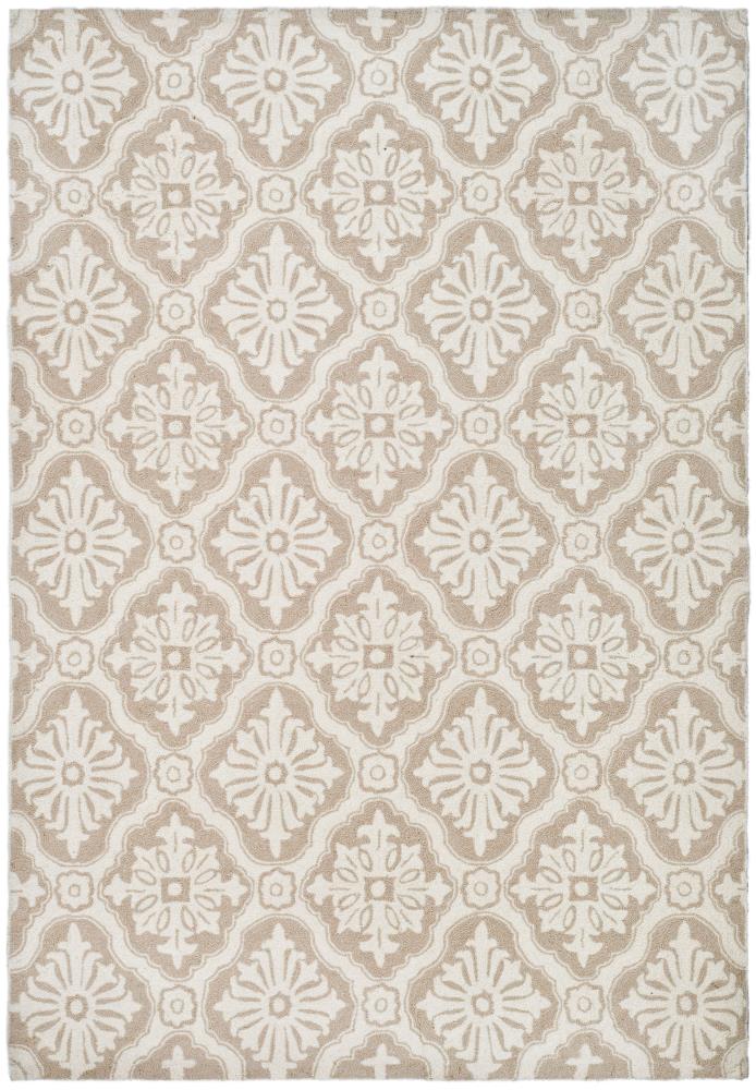 Reversible Creme Hand-Knotted Easy Care Synthetic Rug, 6' x 9'
