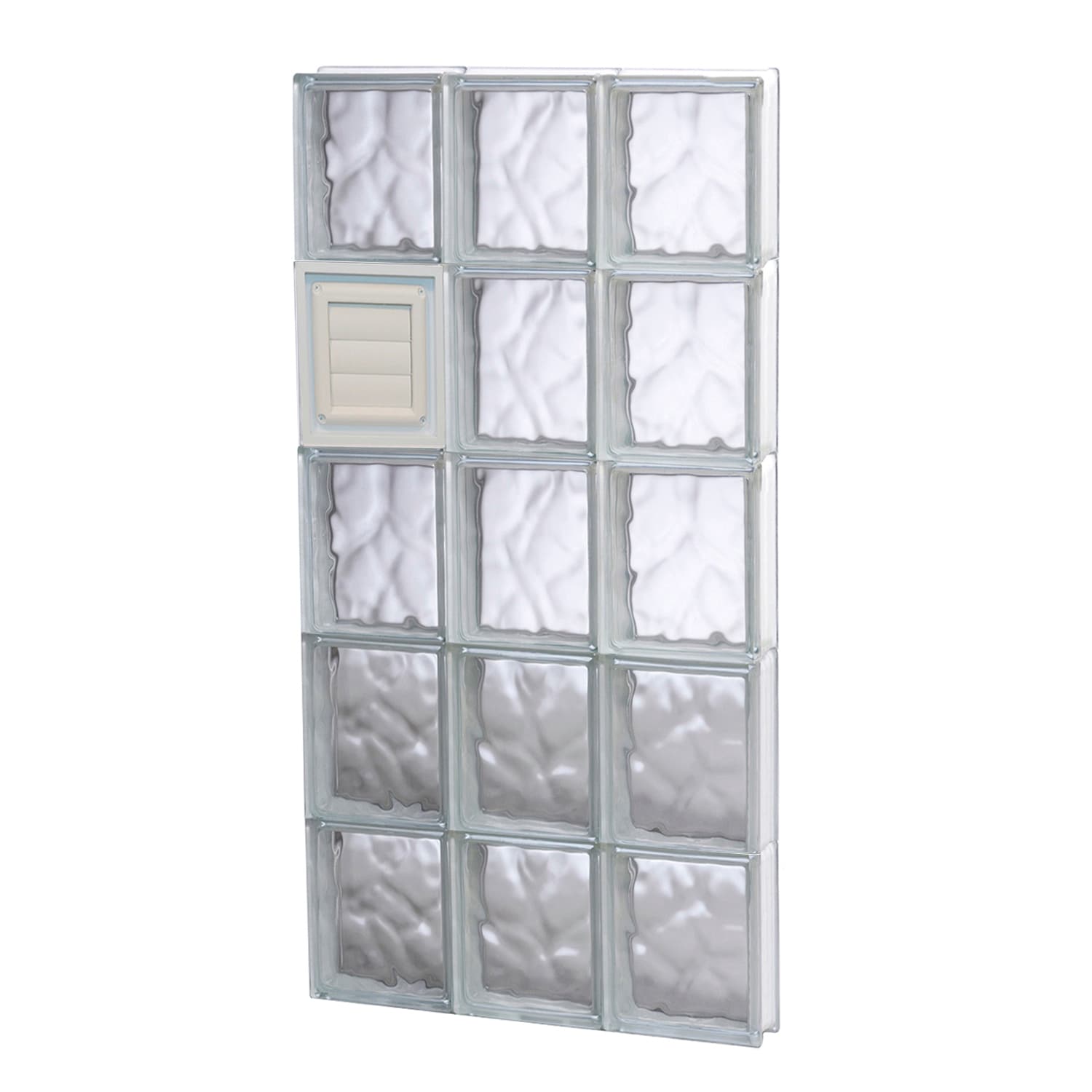 REDI2SET D1840DC Wavy Glass 17-1/4-in x 38-3/4-in Frameless Replacement Dryer vent Glass Block Window