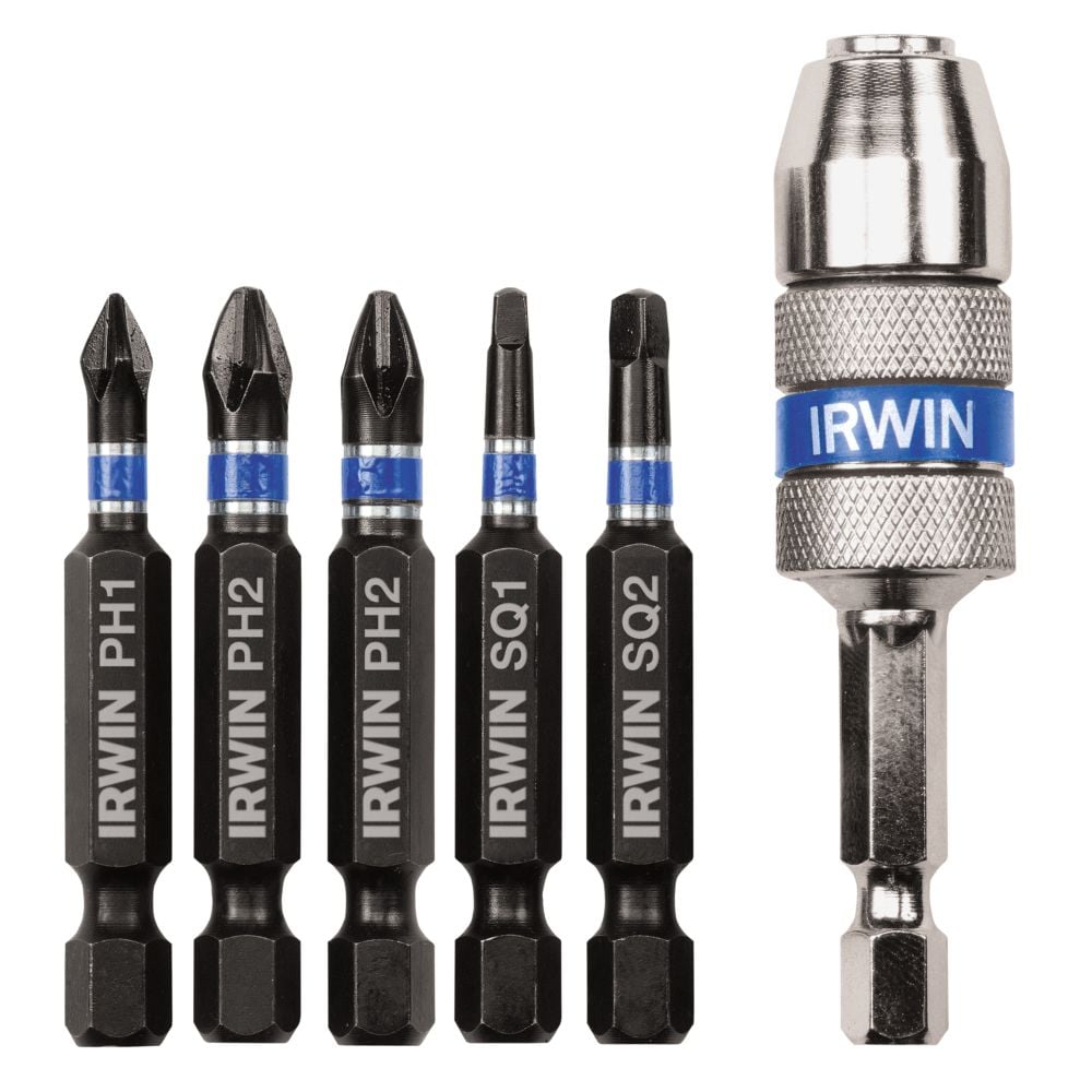 Details about   Irwin 6 piece Impact Power Bits and Extension NEW #1840313 