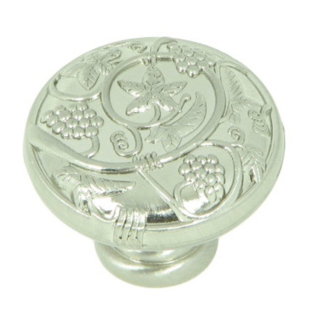 Stone Mill Hardware Vineyard Harvest Satin Nickel Round Traditional Cabinet Knob In The Cabinet 0222