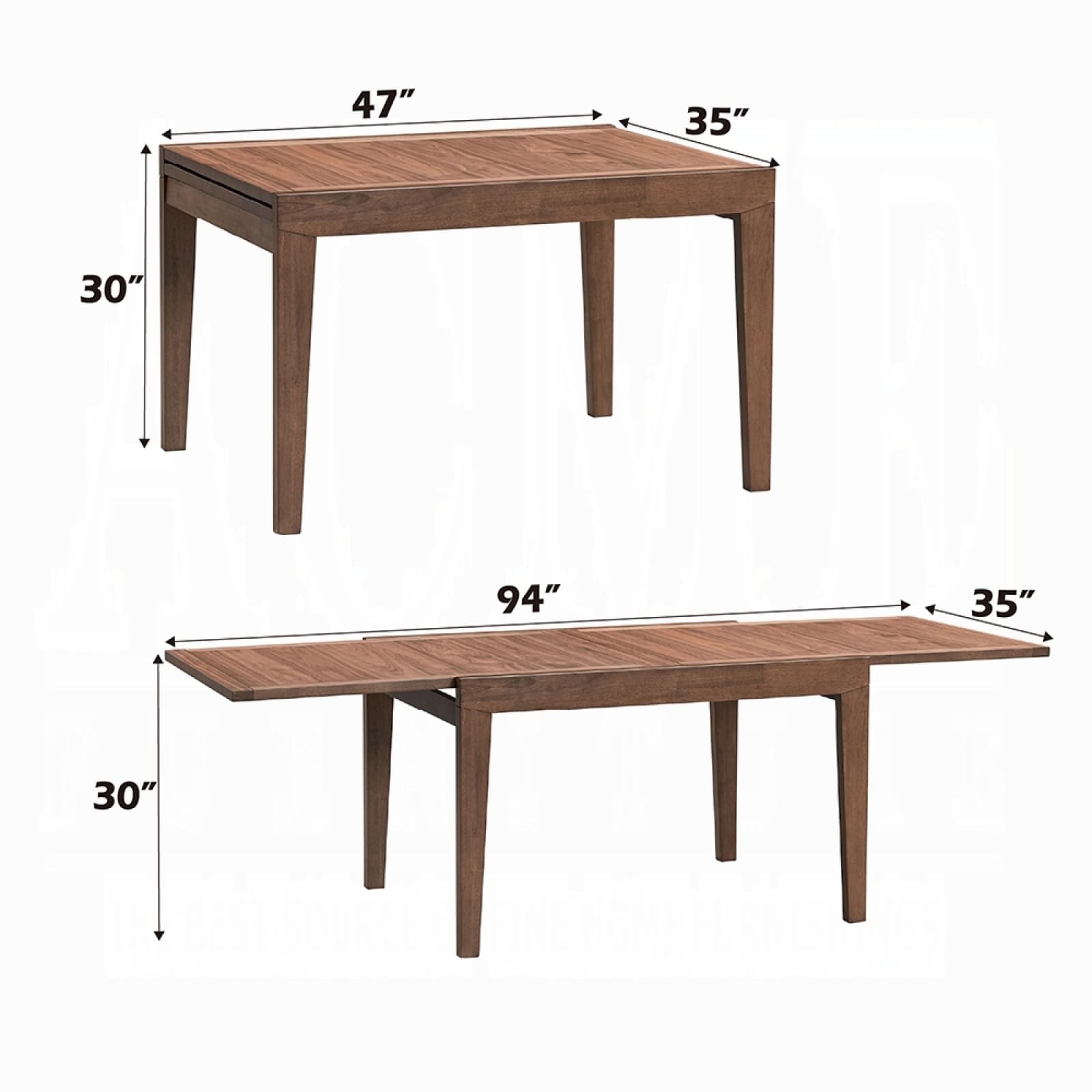 CHITA Modern Rectangular Extendable Dining Table with an Extension