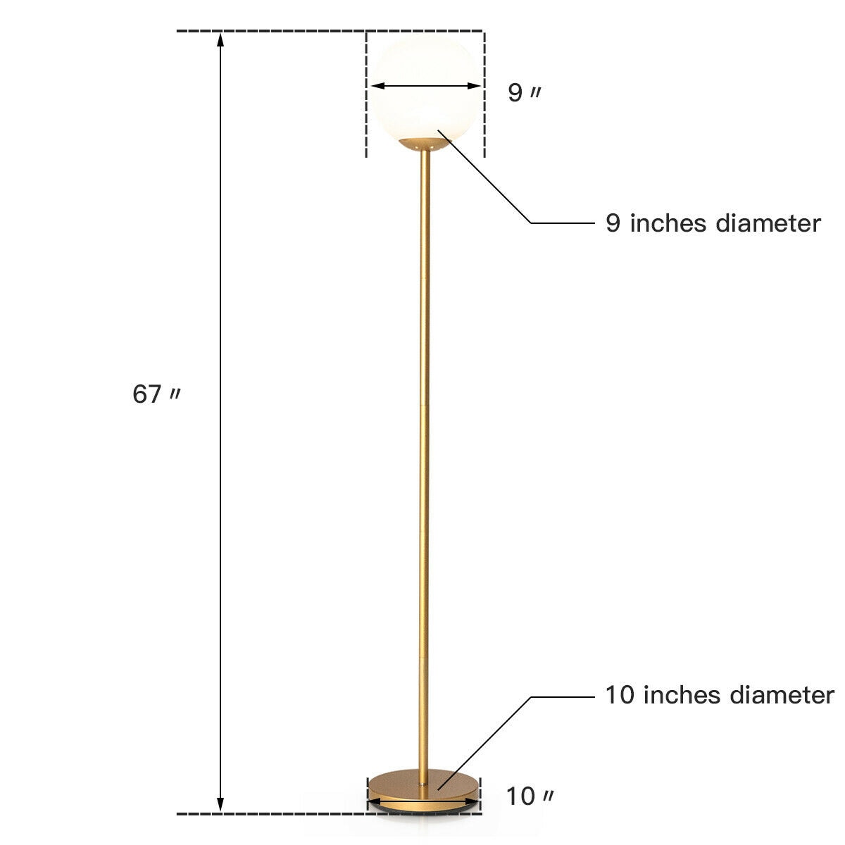 WELLFOR DZJ24273US-GD floorlamps - View #9