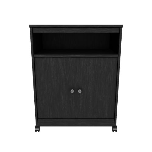 Ameriwood Home Black Composite Base with Composite Top Kitchen Cart (23.37-in x 14.68-in x 30.31-in)