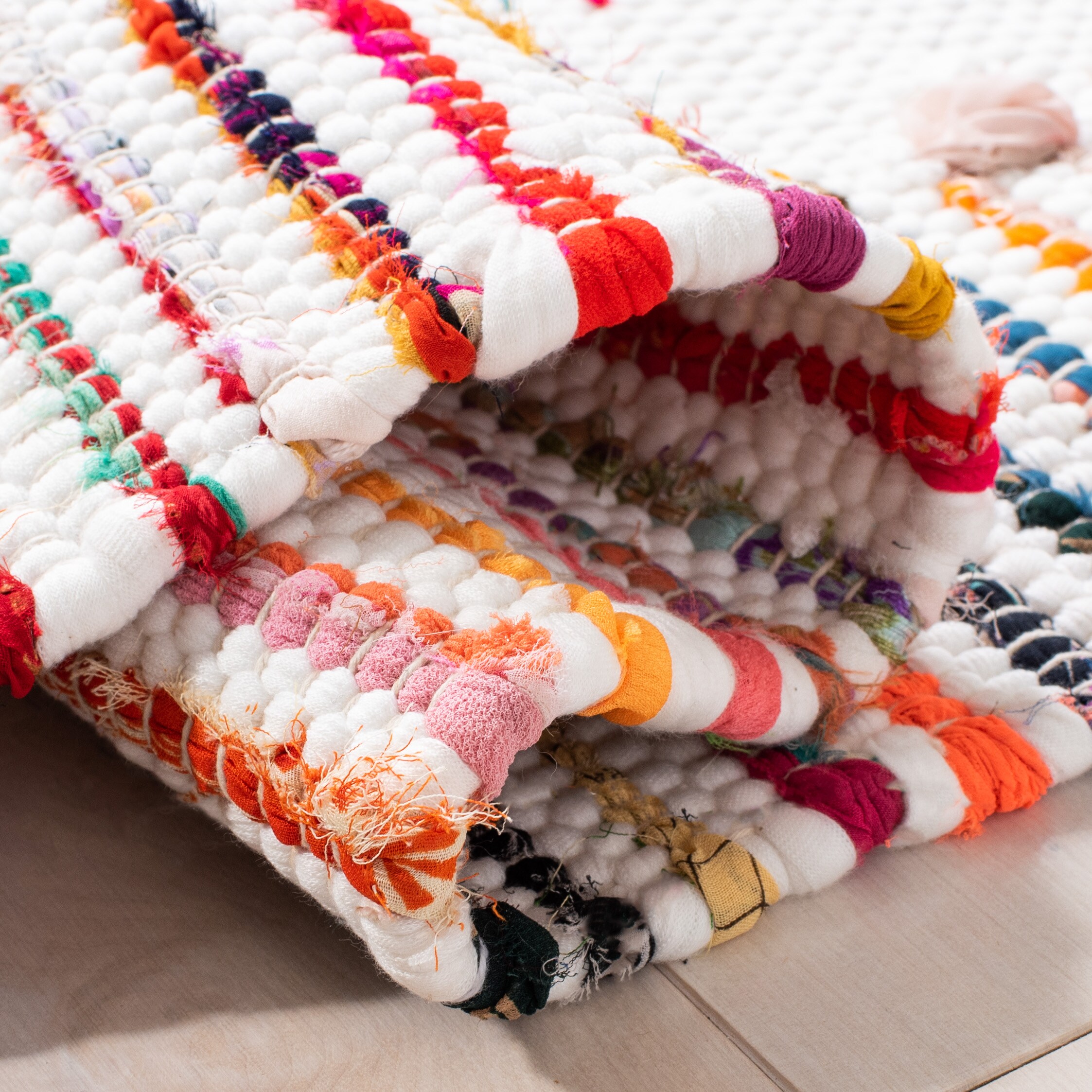 Montauk Ivory Multicolor Handwoven Cotton Area Rug
