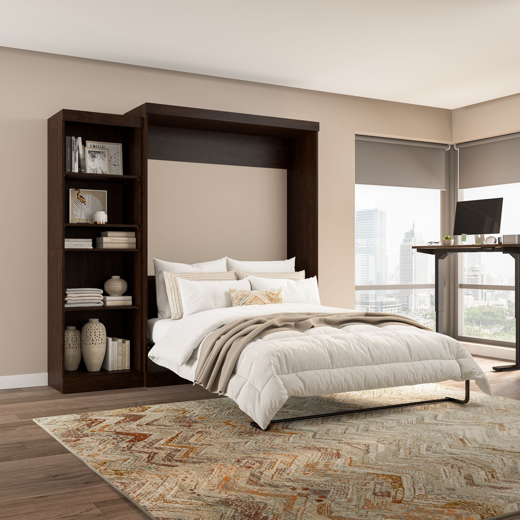 Bestar 26888-69 Pur Chocolate Queen Composite Murphy Bed