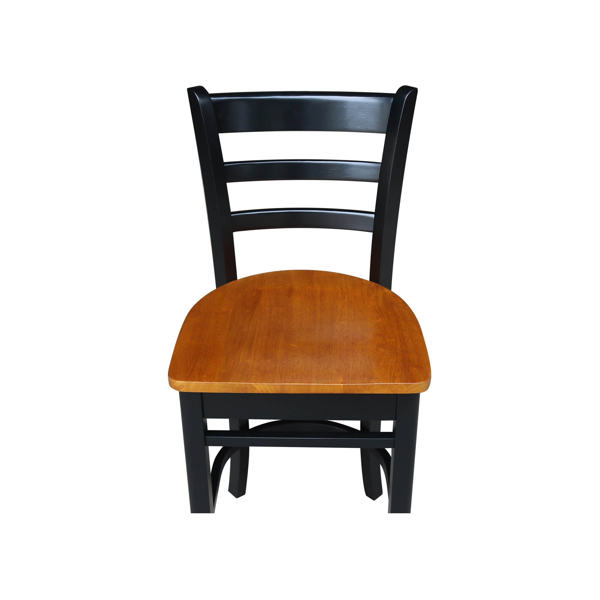 Emily Black and Cherry Wood Counter Height Barstool