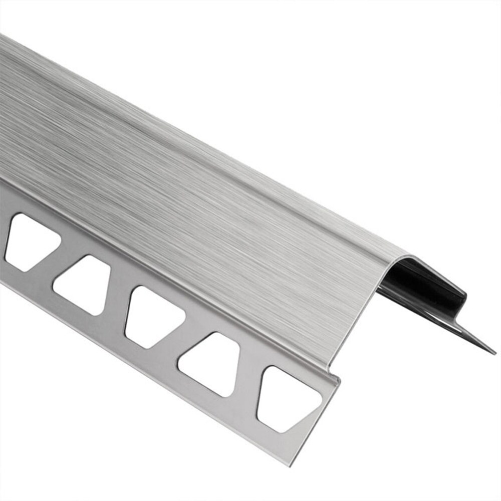 Schluter Systems E37V2AEB80/200 ECK-E 0.313-in W x 79-in L Brushed stainless steel Steel Outside corner Tile Edge Trim