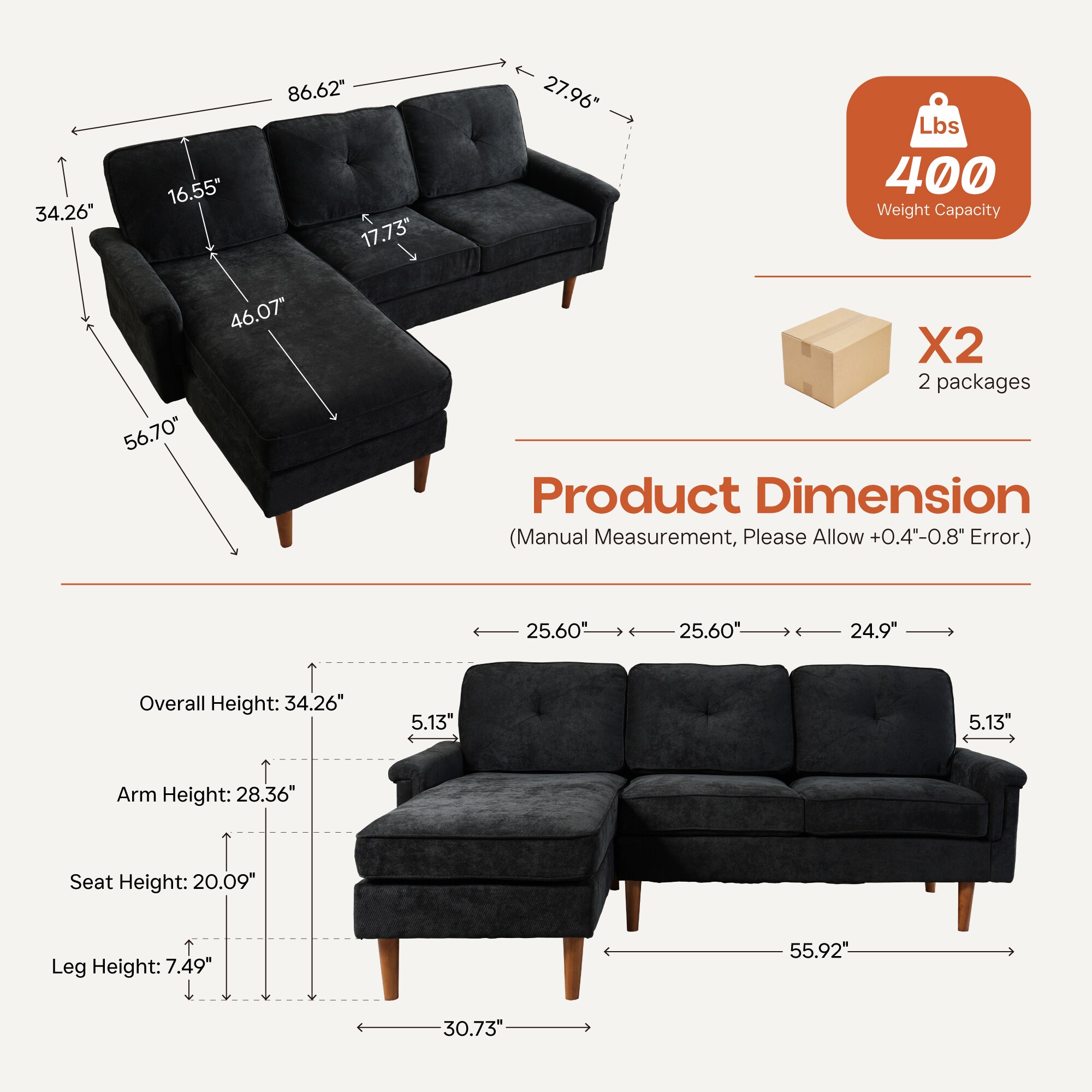 Caodoc L5-NOPL400-4 Sofas-Loveseats - View #2