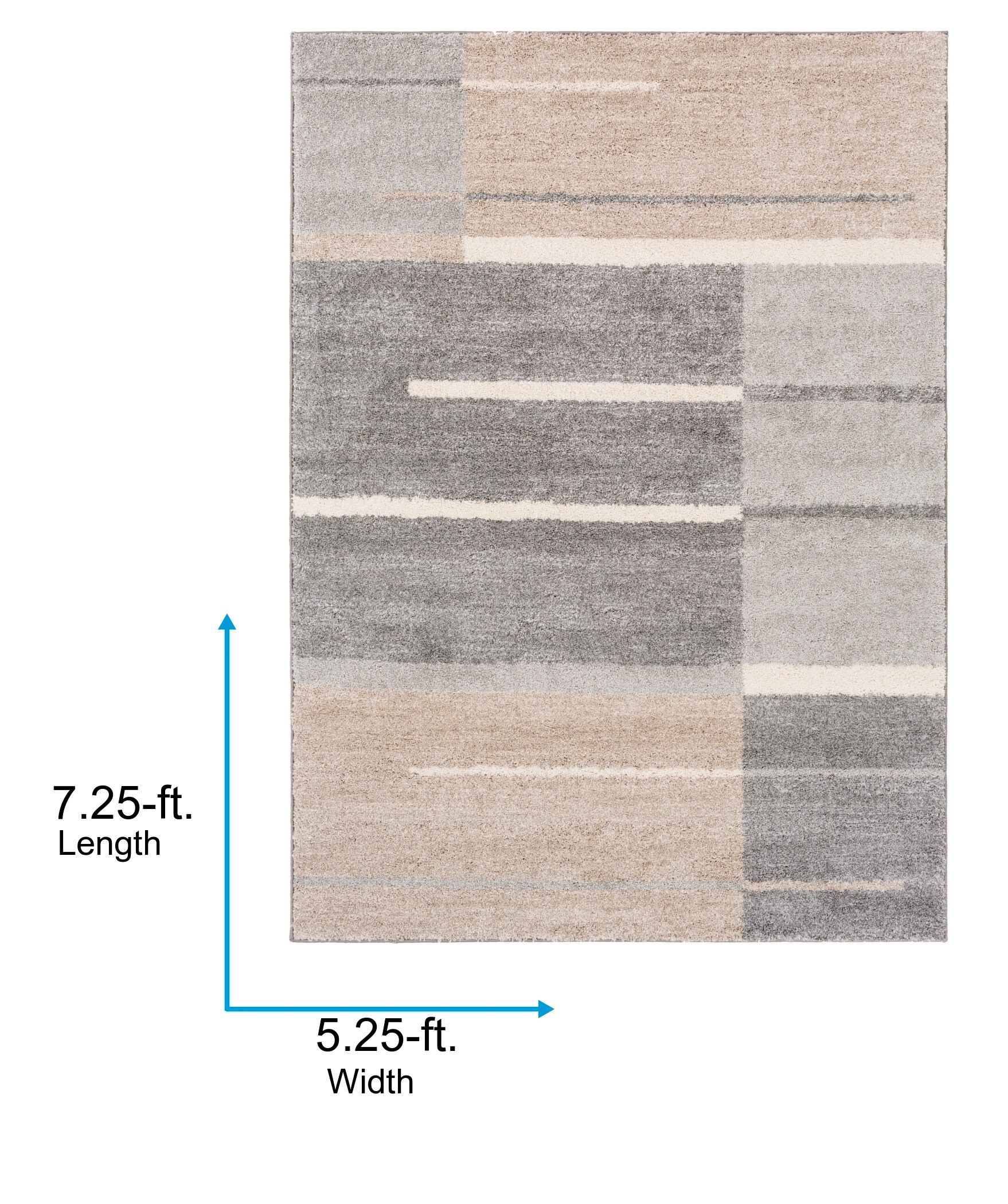 Surya Fowler 5 X 8 (ft) Gray Indoor Abstract Industrial Area Rug