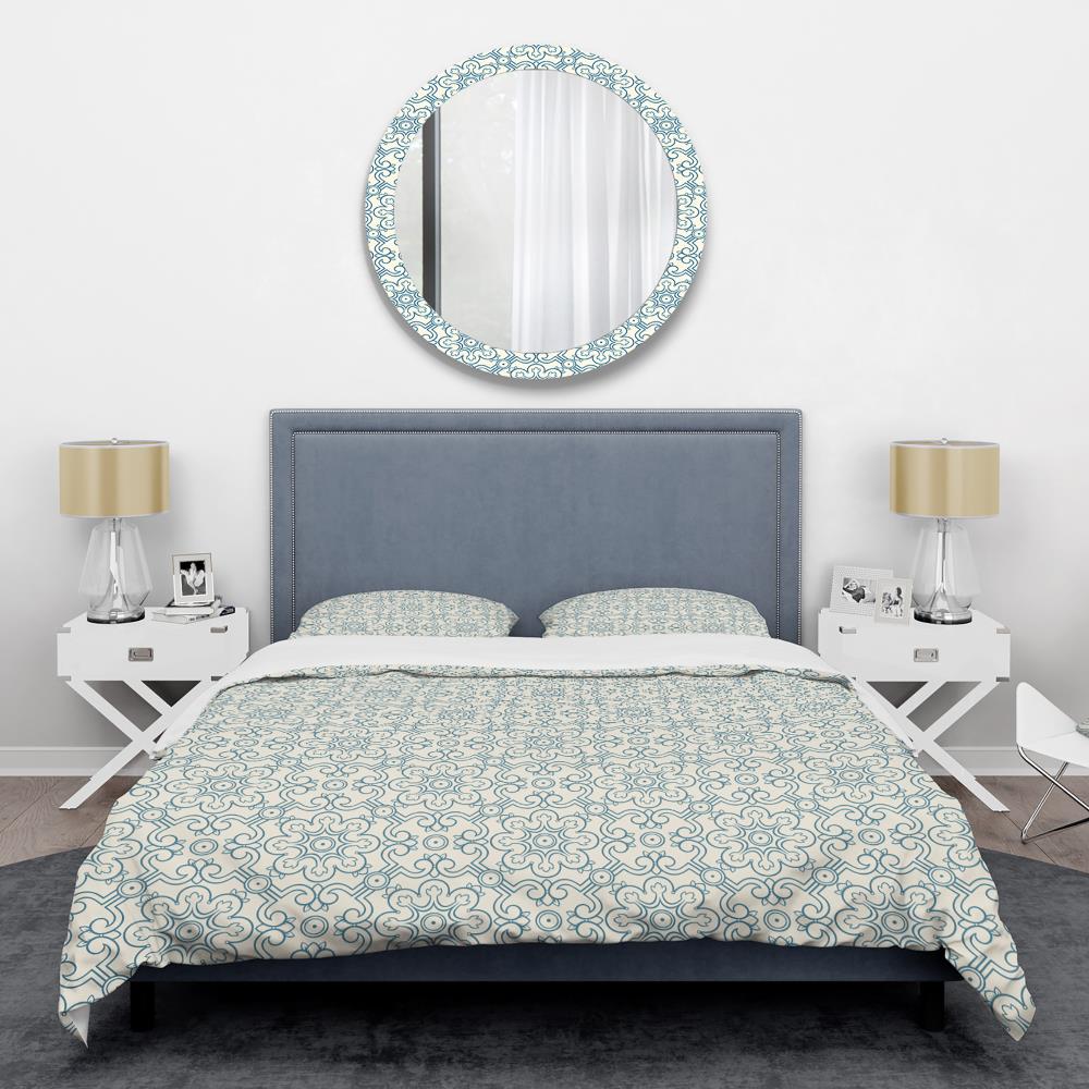 Designart BED24475-Q 3 -Piece Blue Queen Duvet cover Set