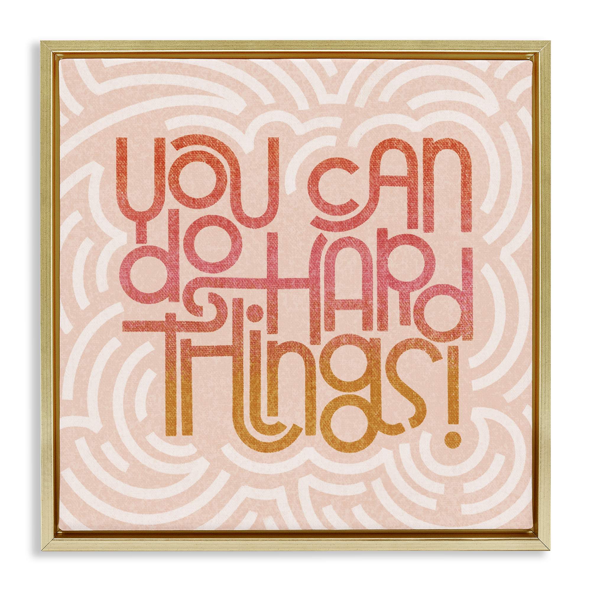 Stupell Industries BT-430-FFG-17X17 Pastel You Can Do Hard Things Floating Frame design by Sarah Hickman