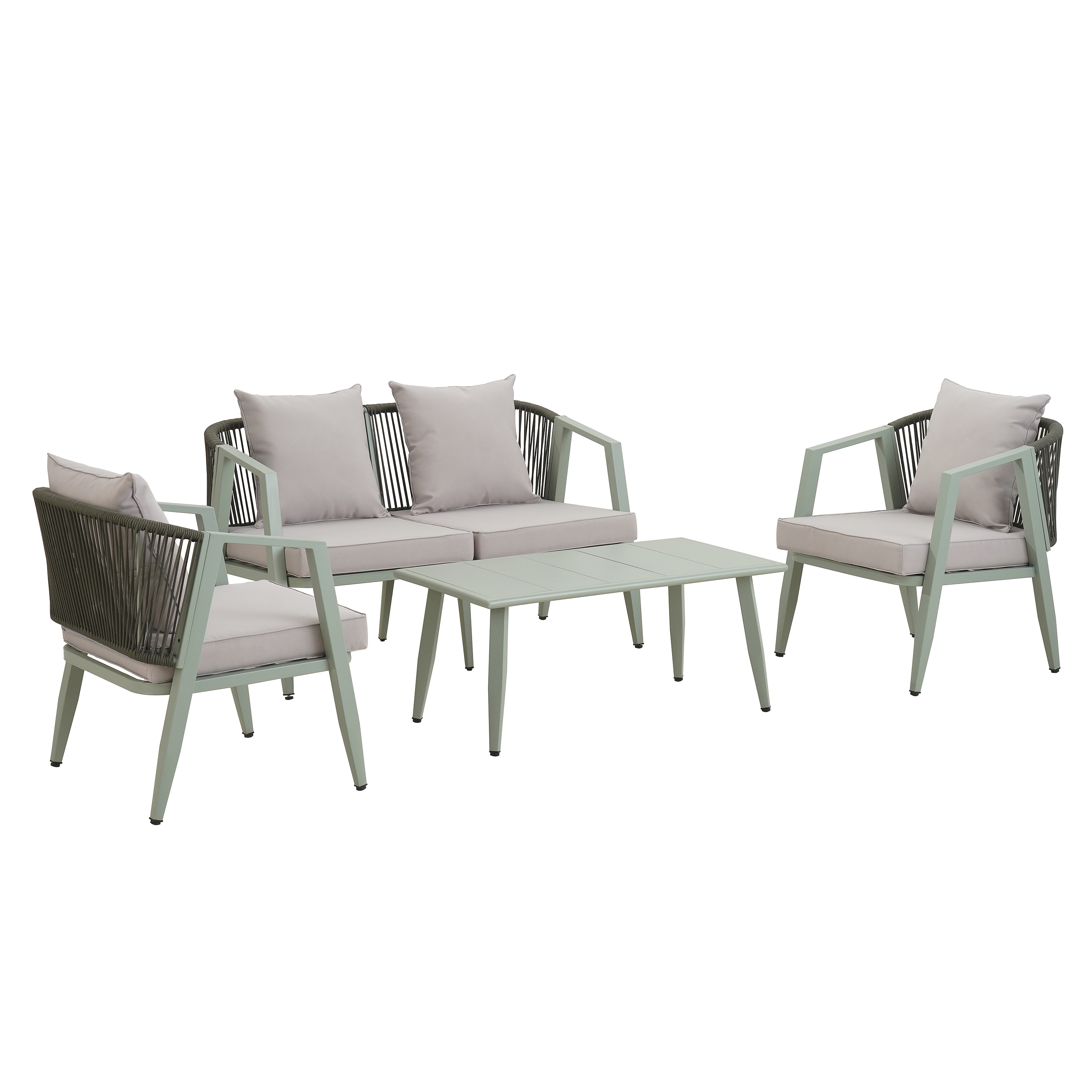 Mondawe MO-US-39AAC 4 -Piece Patio Conversation Set with Off-white Cushions