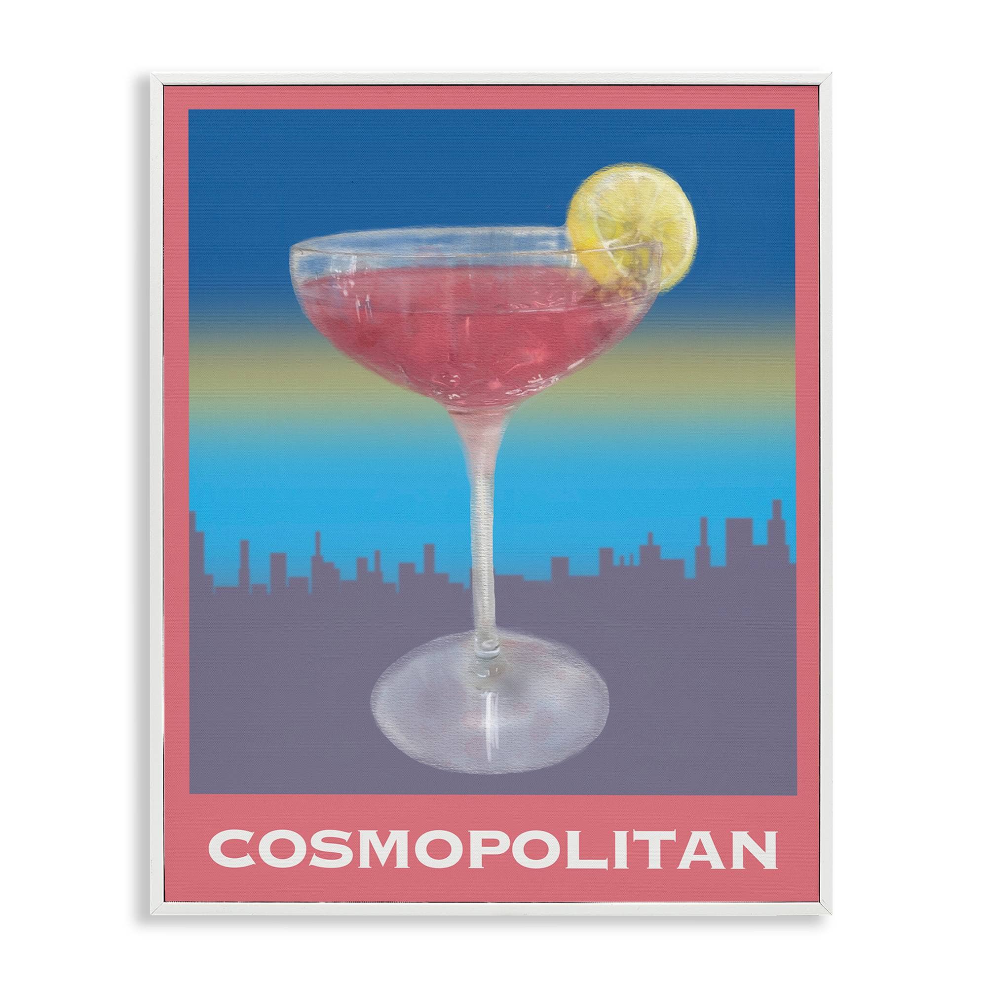 Stupell Industries BS-493-WFR-11X14 Cosmopolitan over Cityscape White Framed Giclee Art By Matthew Piotrowicz 11 x 14