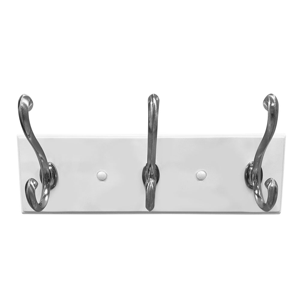 Style Selections 6-Hook 19.49-in x 1.75-in H White Decorative Wall