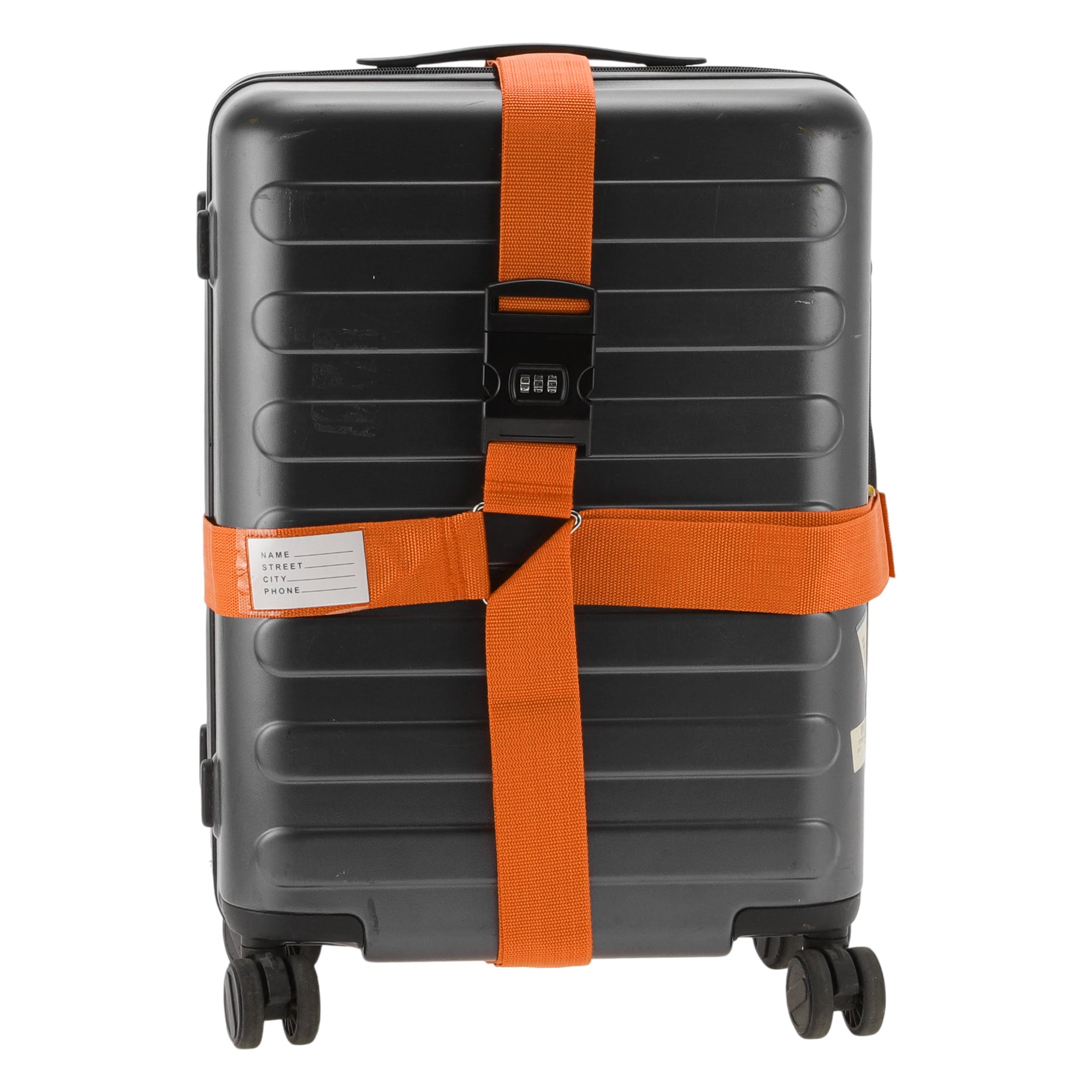Unique Bargains Luggage Straps with Combination Lock 420cm Length Travel Belt for Luggage Straps Adjustable Suitcase Strap Airport Travel Accessories Orange