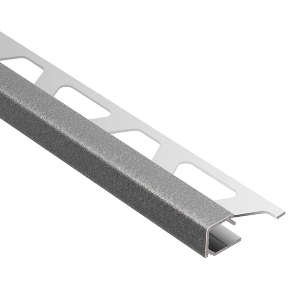 Schluter Systems Q125TSG Quadec 0.5-in W x 98.5-in L Pewter textured color-coated aluminum Aluminum Corner Tile Edge Trim