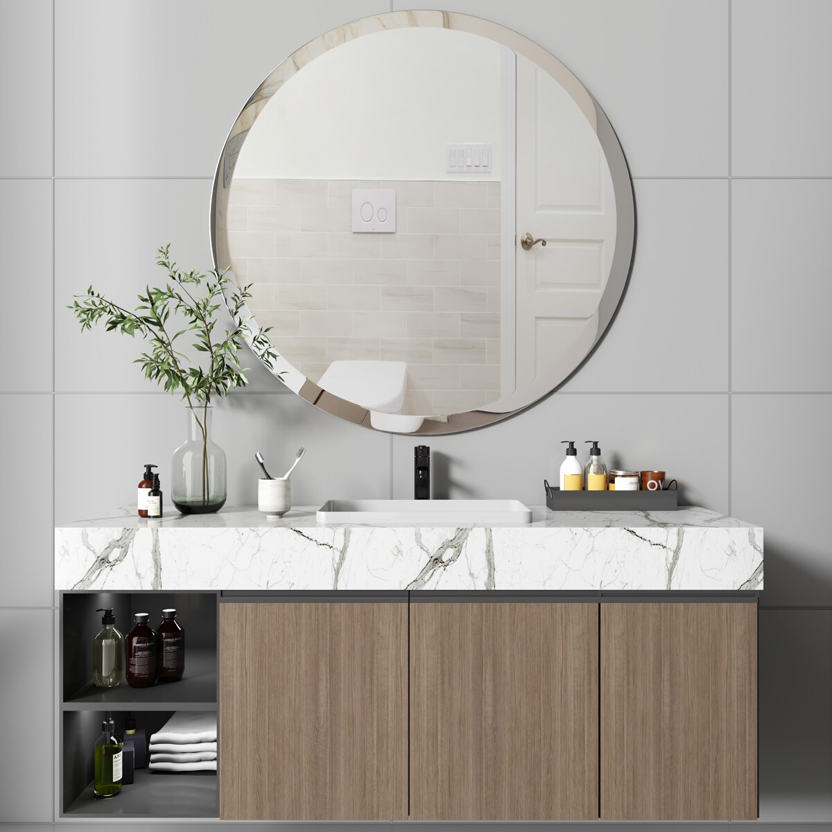 Kahomvis YO-QPW9-1255 Framed-Bath-Mirrors - View #5