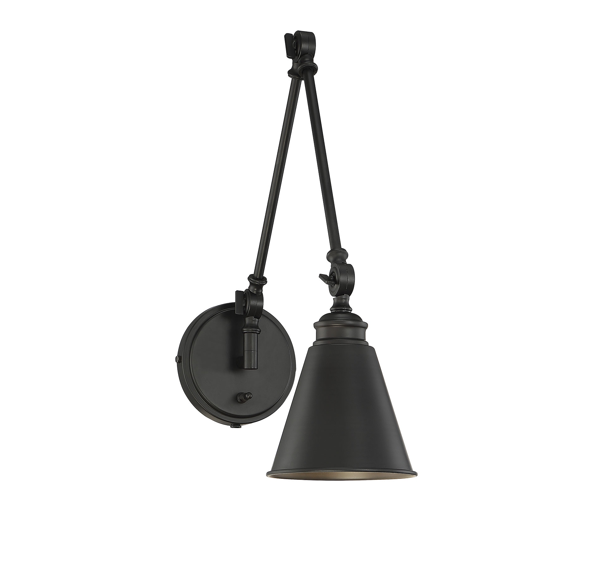 Morland Matte Black Adjustable Swing Arm Sconce