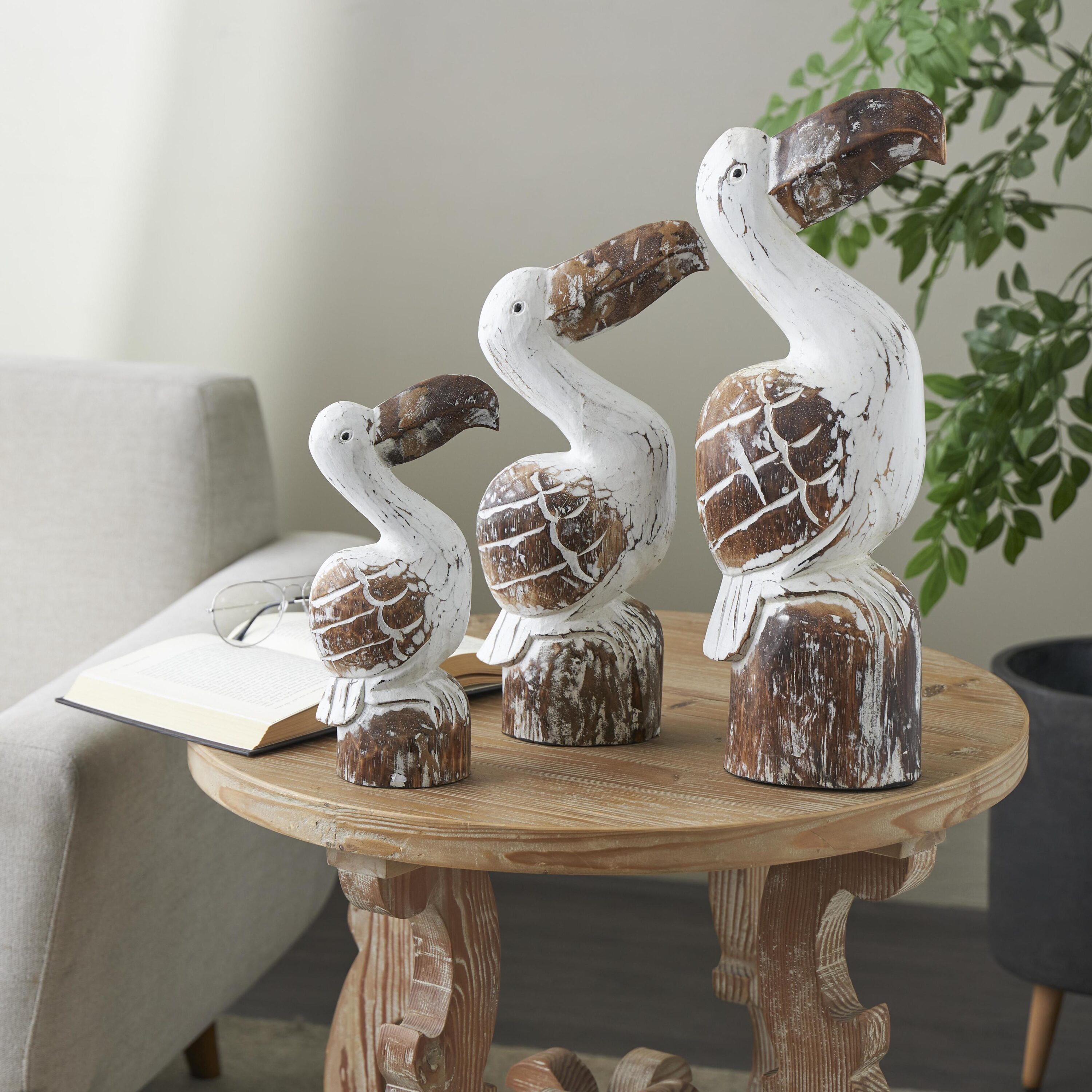 Grayson Lane 822715 3 -Pack White Wood Coastal Sculpture