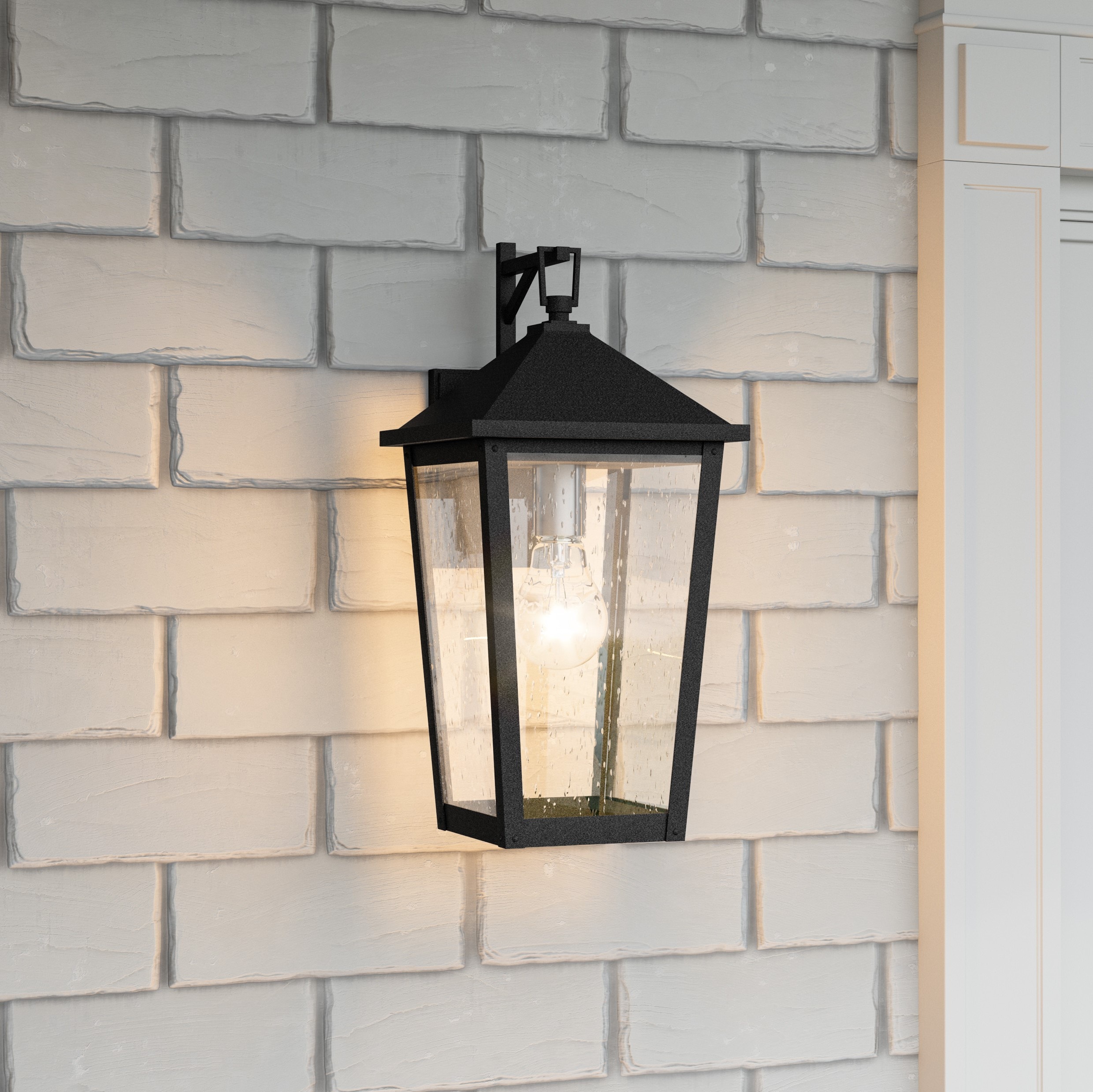 Quoizel STNL8408MB Stoneleigh 1 -Light 16.5-in H Black Hardwired Outdoor Wall Light