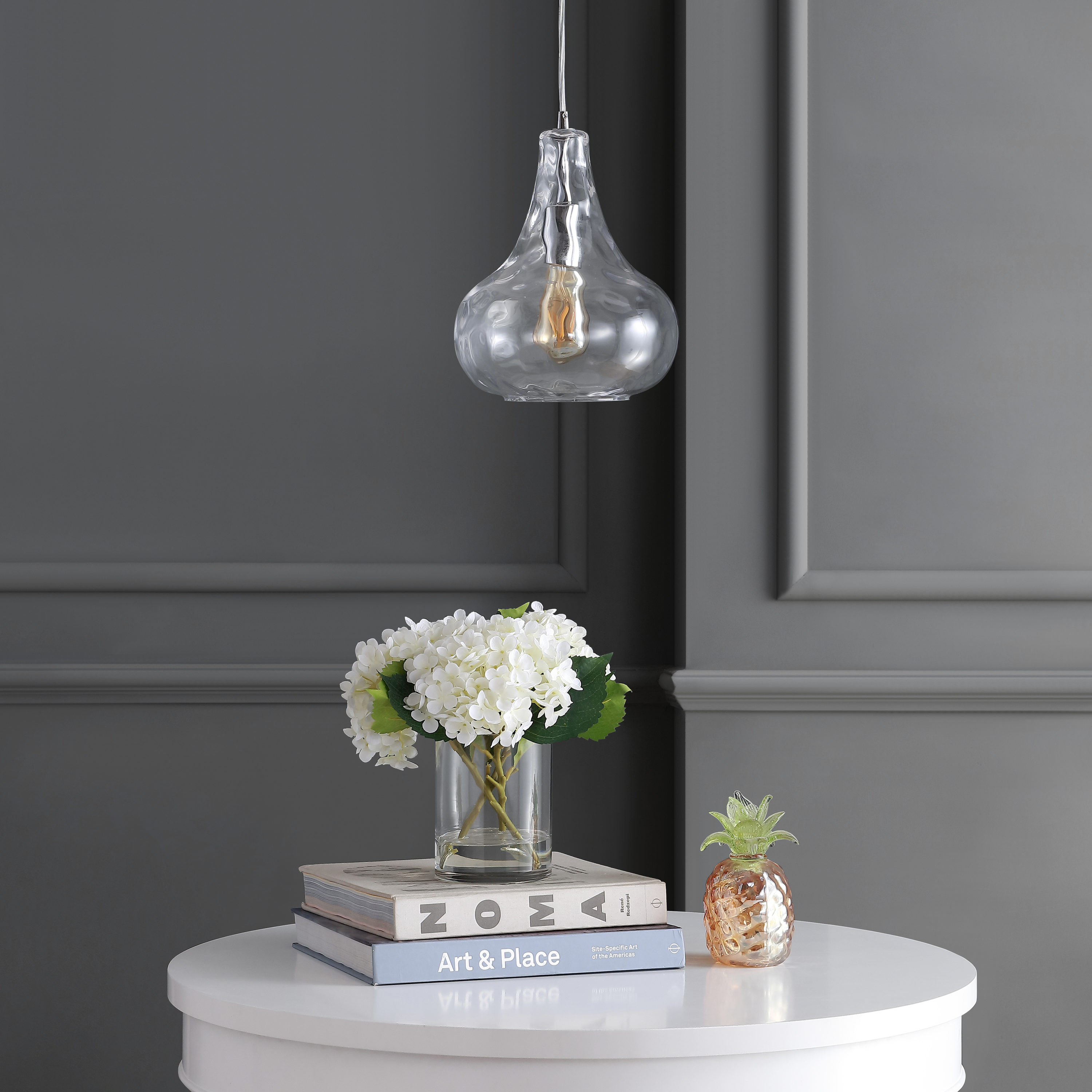 Ferano 9" Chrome Glass LED Pendant Light