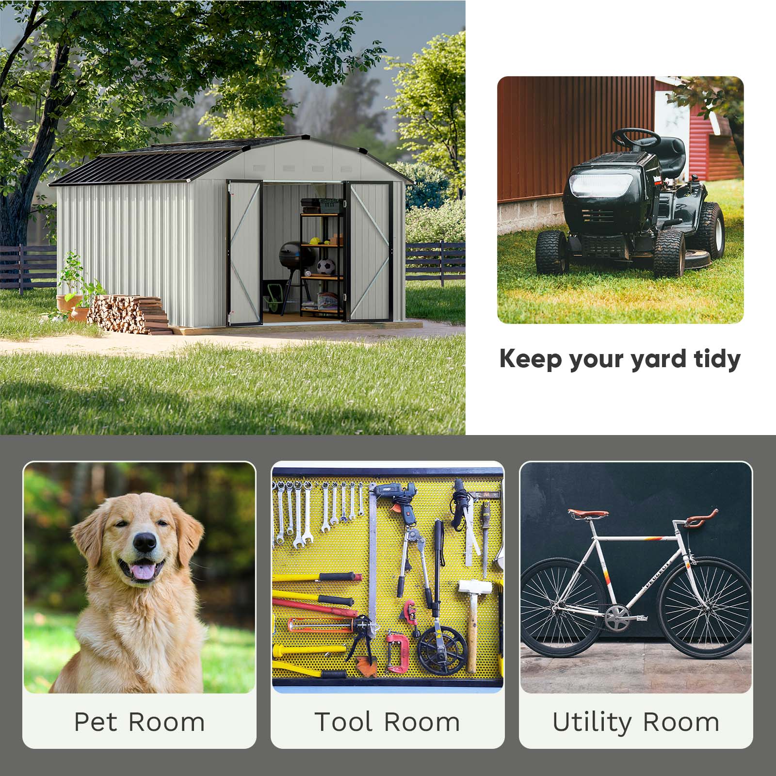 Patiowell 10-ft x 12-ft Galvanized Steel Storage Shed in the Metal ...