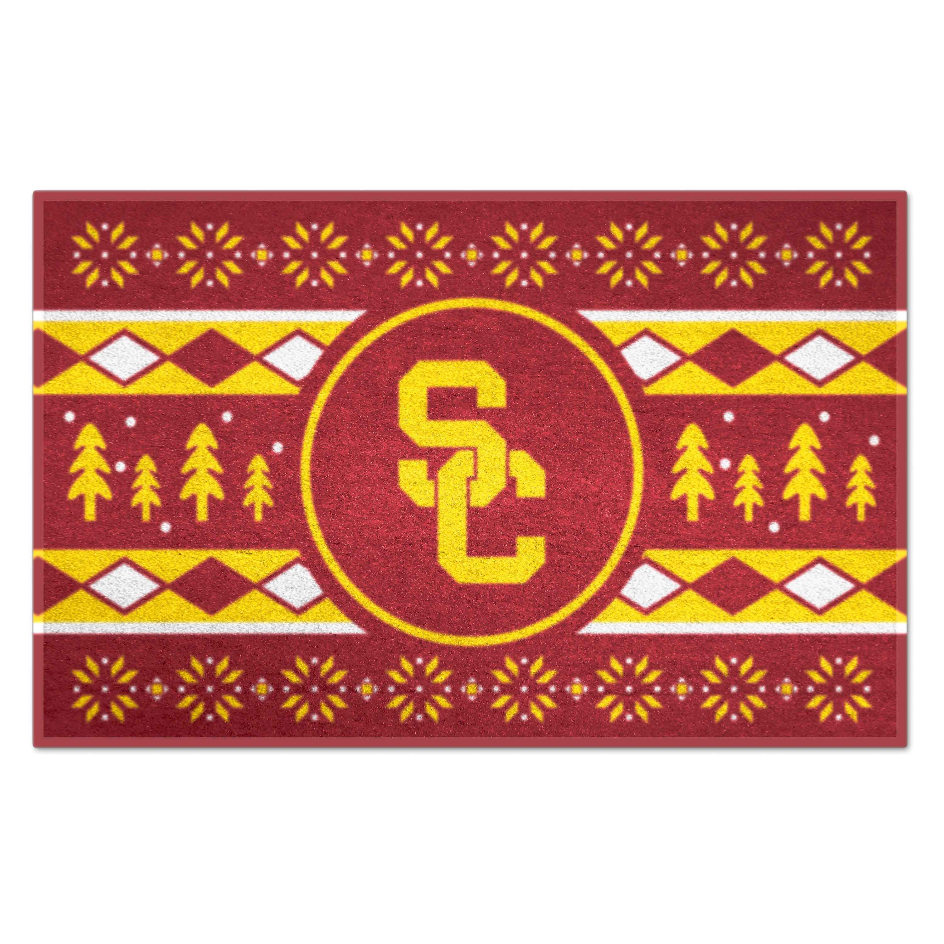 FANMATS 25851 USC Trojans 30-in x 19-in Red Nylon Indoor or outdoor Decorative Sports Door Mat