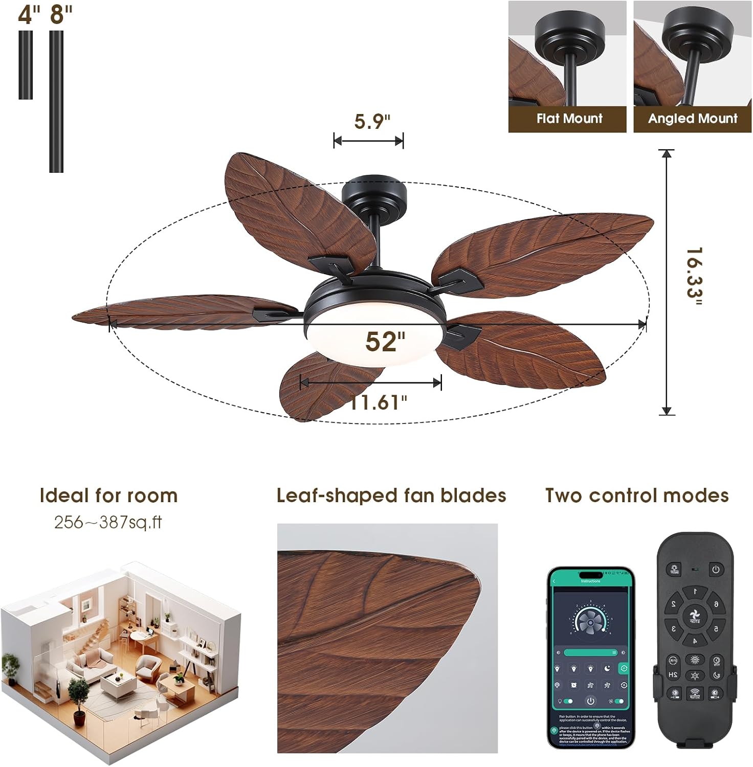 Kviflon LS8909-52BW Ceiling-Fans - View #9
