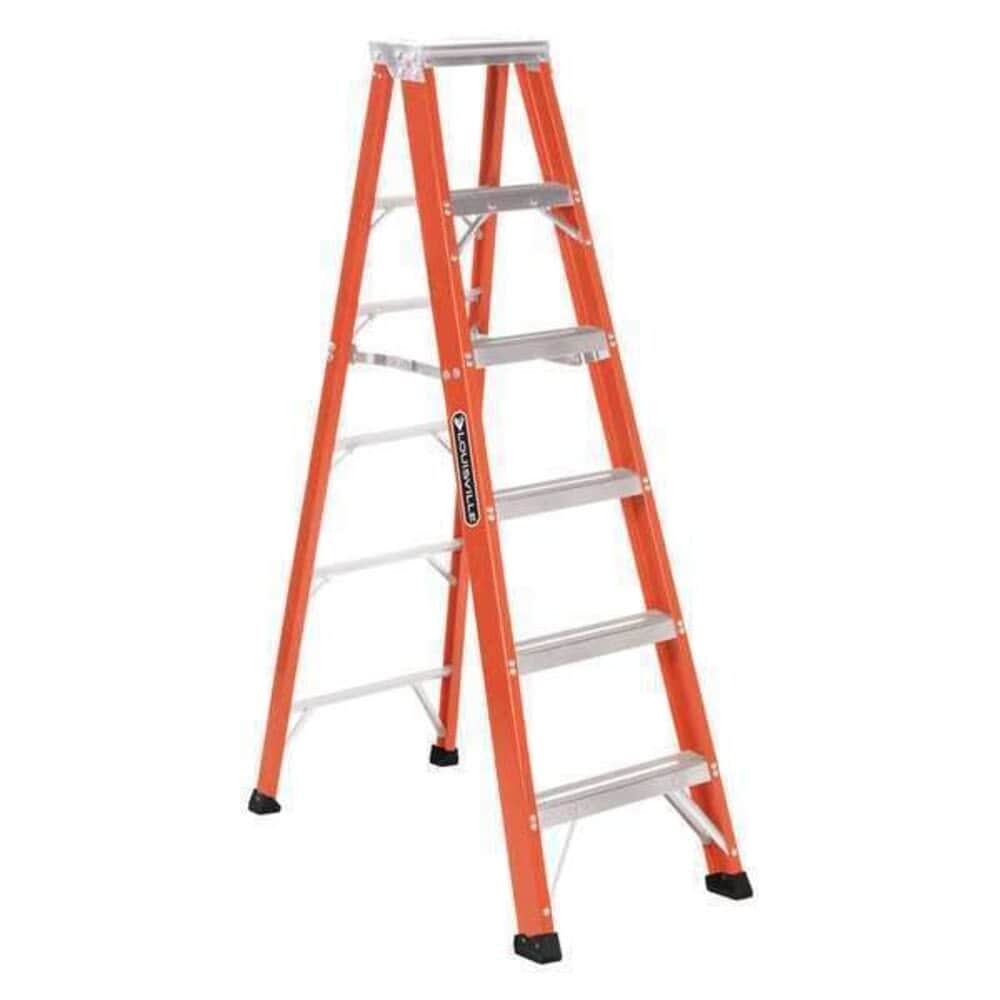 Louisville  6 ft Fiberglass Stepladder 375 lb Capacity FS1306HD