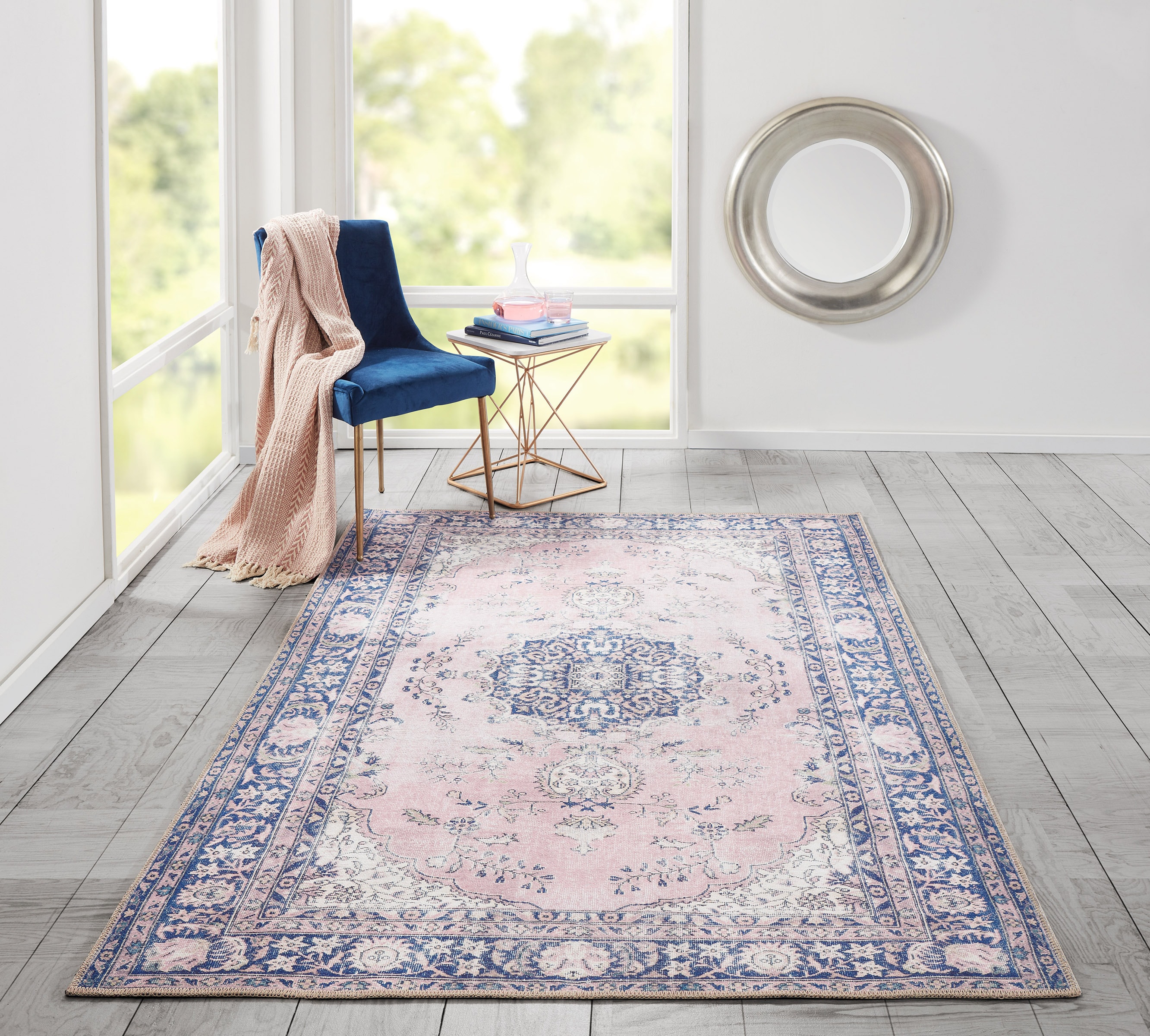 Momeni AFSHAAFS30PNK3050 Afshar 3 x 5 (ft) Loomed Polyester Pink Rectangular Indoor Vacuum regularly Area rug