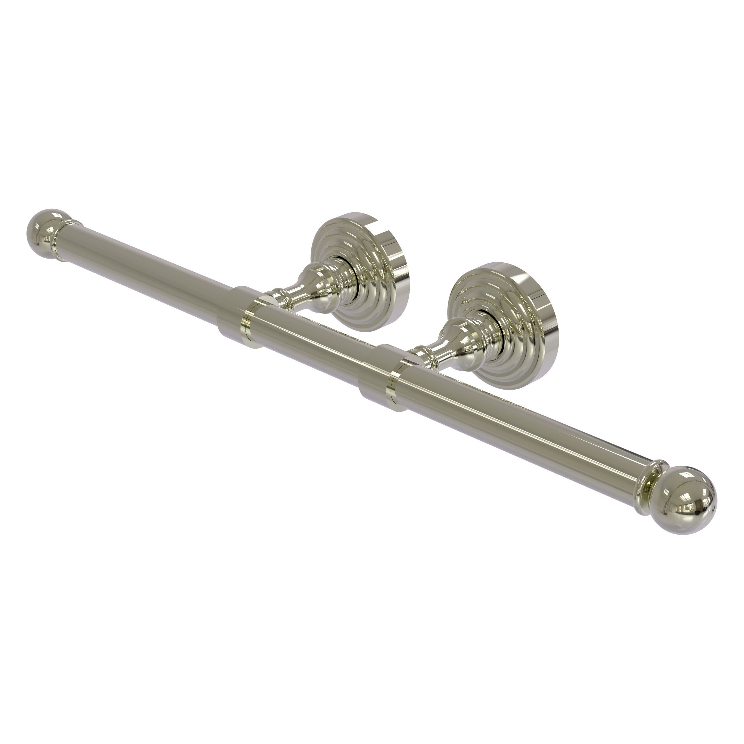 Allied Brass WP-24-2-PNI Waverly Place Polished Nickel Wall mount Double post Toilet Paper Holder 2 -Rolls with Storage