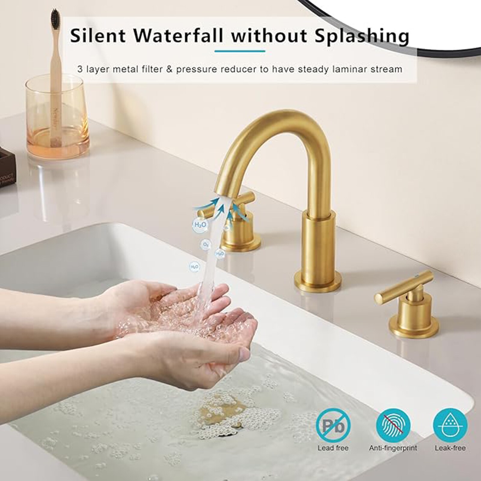 BYH HM-8LT-GOLD Lavatory-Faucets - View #2