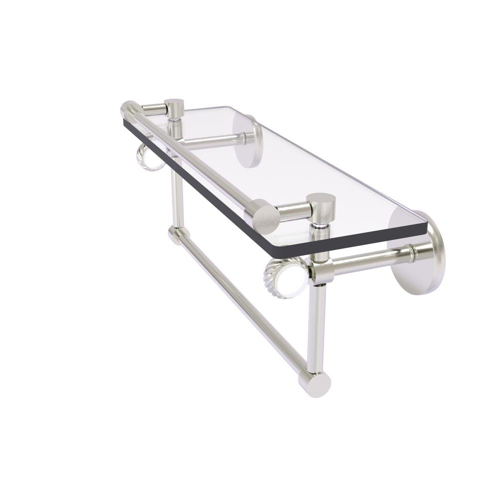 Allied Brass CV-1TBT-16-GAL-SN Clearview Satin Nickel Wall mount Bathroom Shelf ( 16-in x 6.7-in x 5-in )