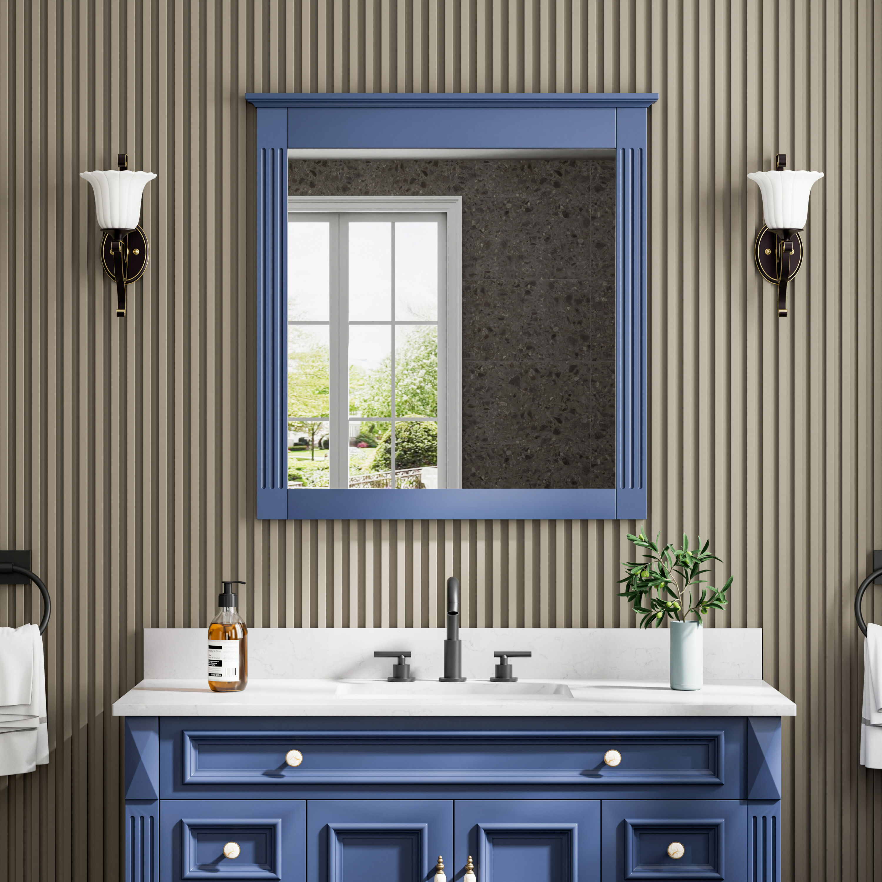 Ayelon Framed Rectangle Lighted Bathroom Vanity Mirror