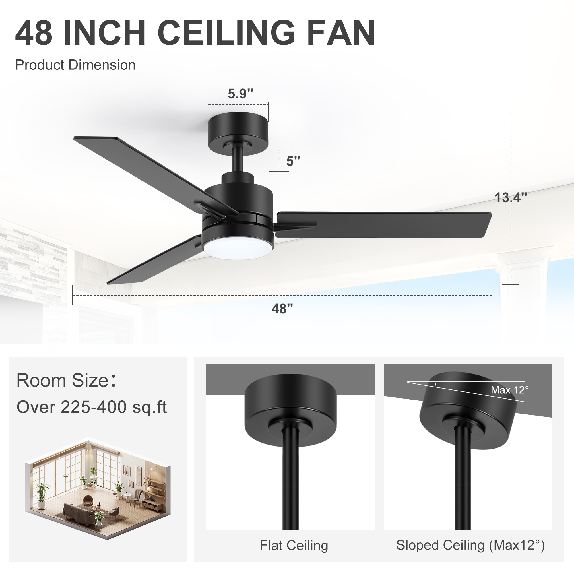 Airsurfer AS-30027-BK Ceiling-Fans - View #3