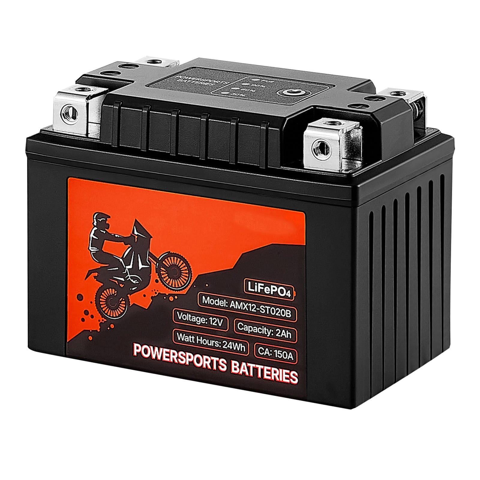 VEVOR Motorcycle Battery 12 Volt 2Ah LiFePO4 Lithium Pre-Charged Powersports Battery Maintenance Free and High Performance Compatible with ATV Motorcycle Jet Skis Scooter UTV and More