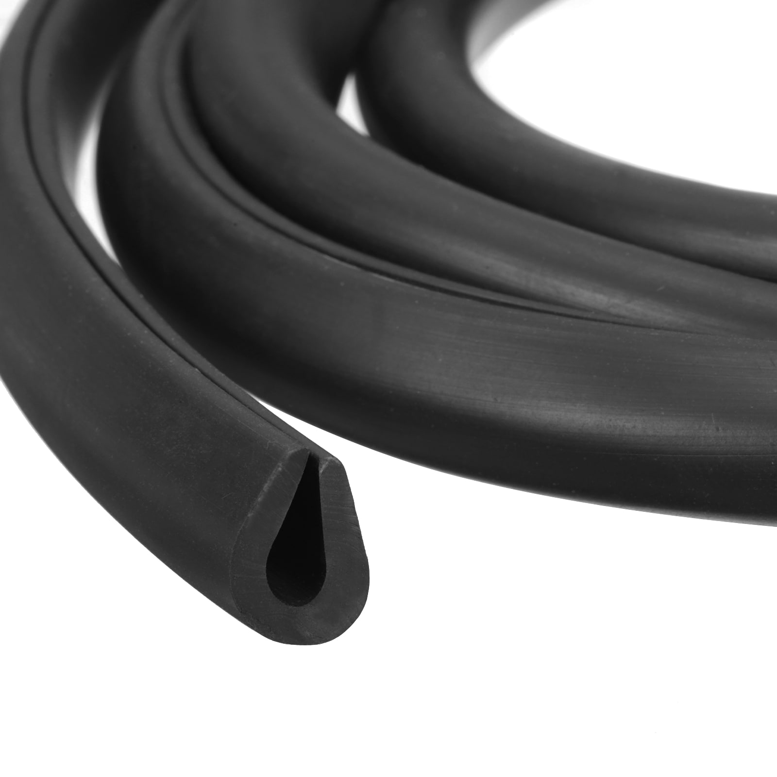 Unique Bargains U Channel Edge Trim 6.6ft Length Rubber Guard Seal Strip Edge Protector Round Type Fit for 4.5-5mm Edge 23/64inch W x 7/16inch H Black