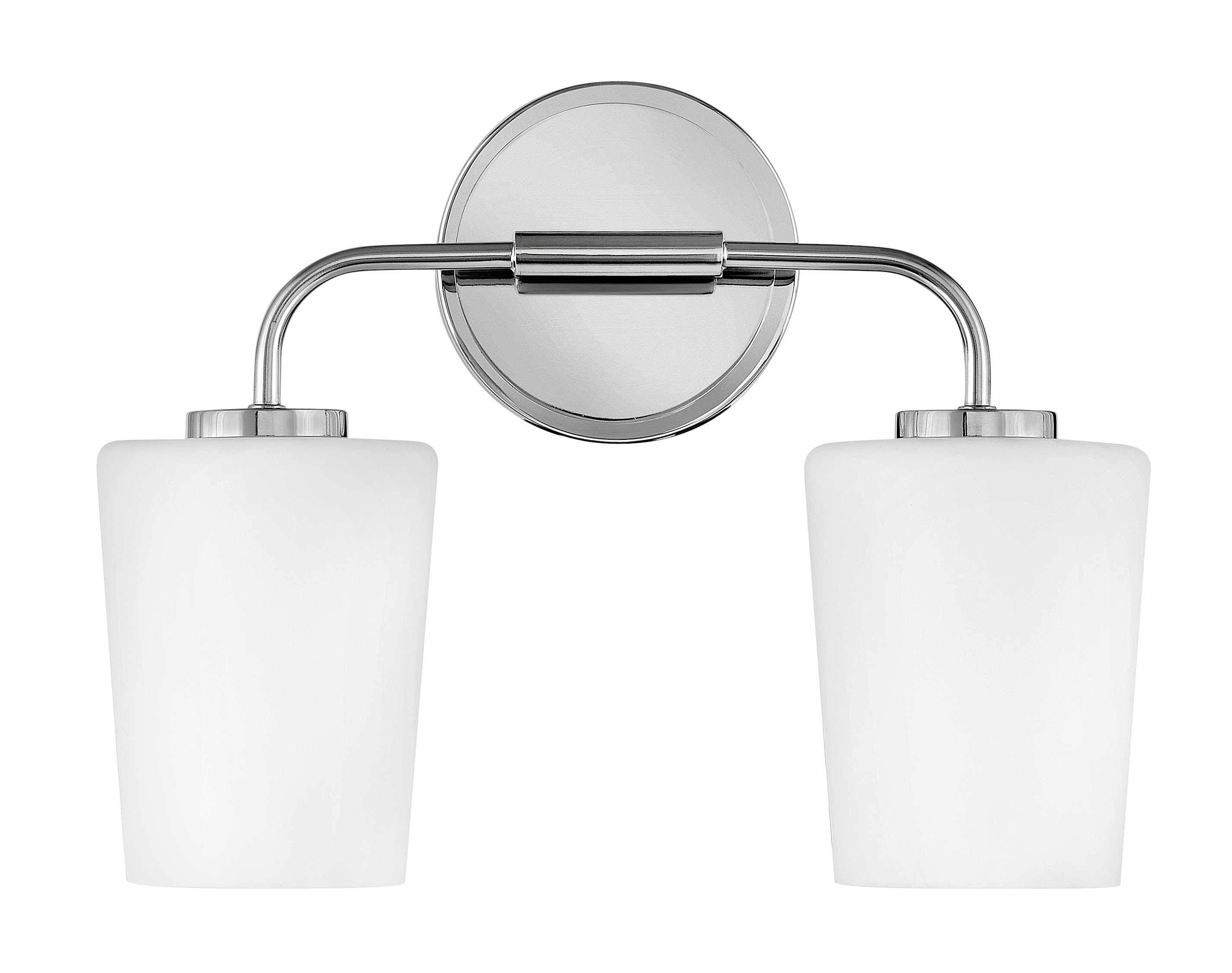 Chrome 2-Light Vanity with Etched Opal Glass Shades