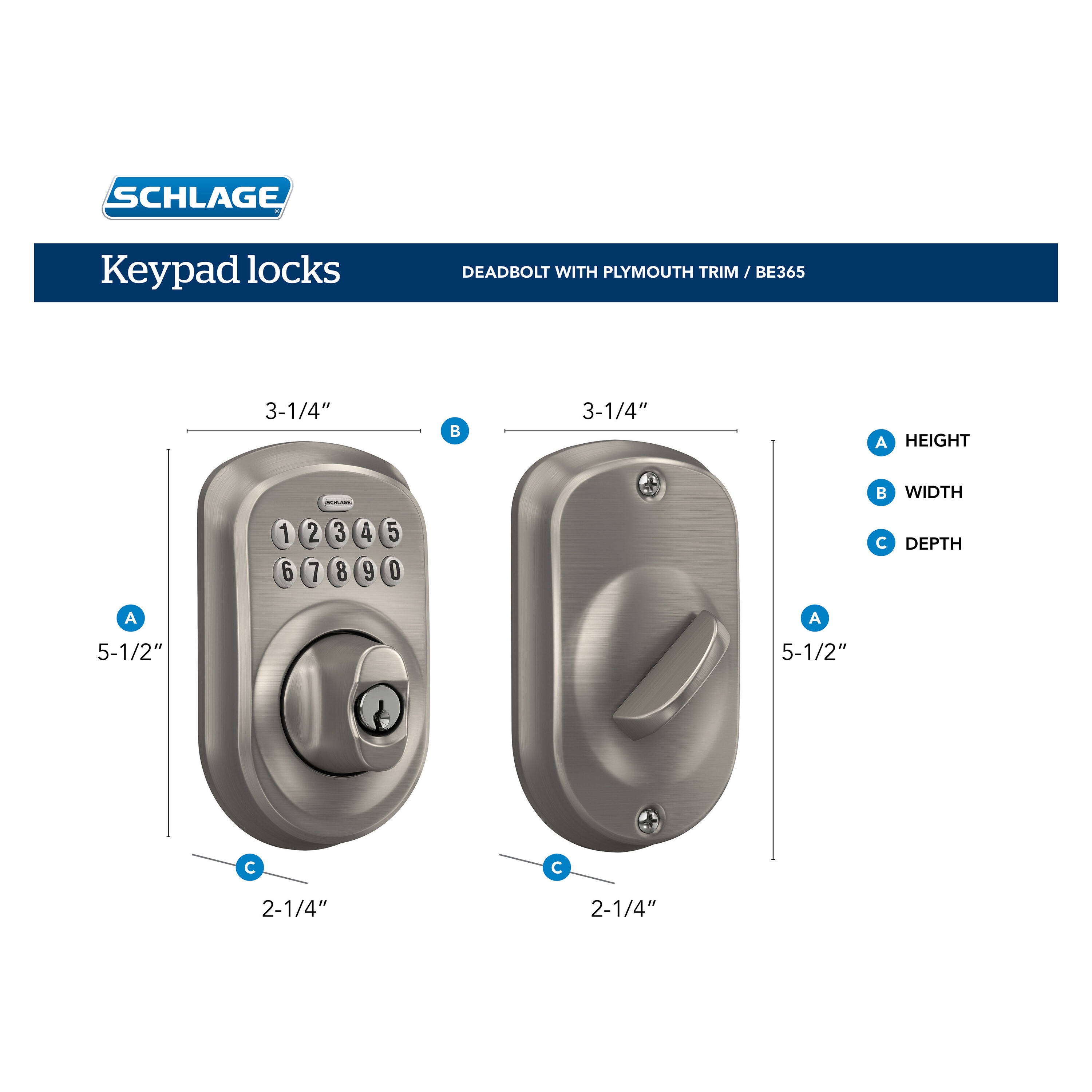Schlage BE365 PLY 619 G Electronic-Door-Locks - View #6