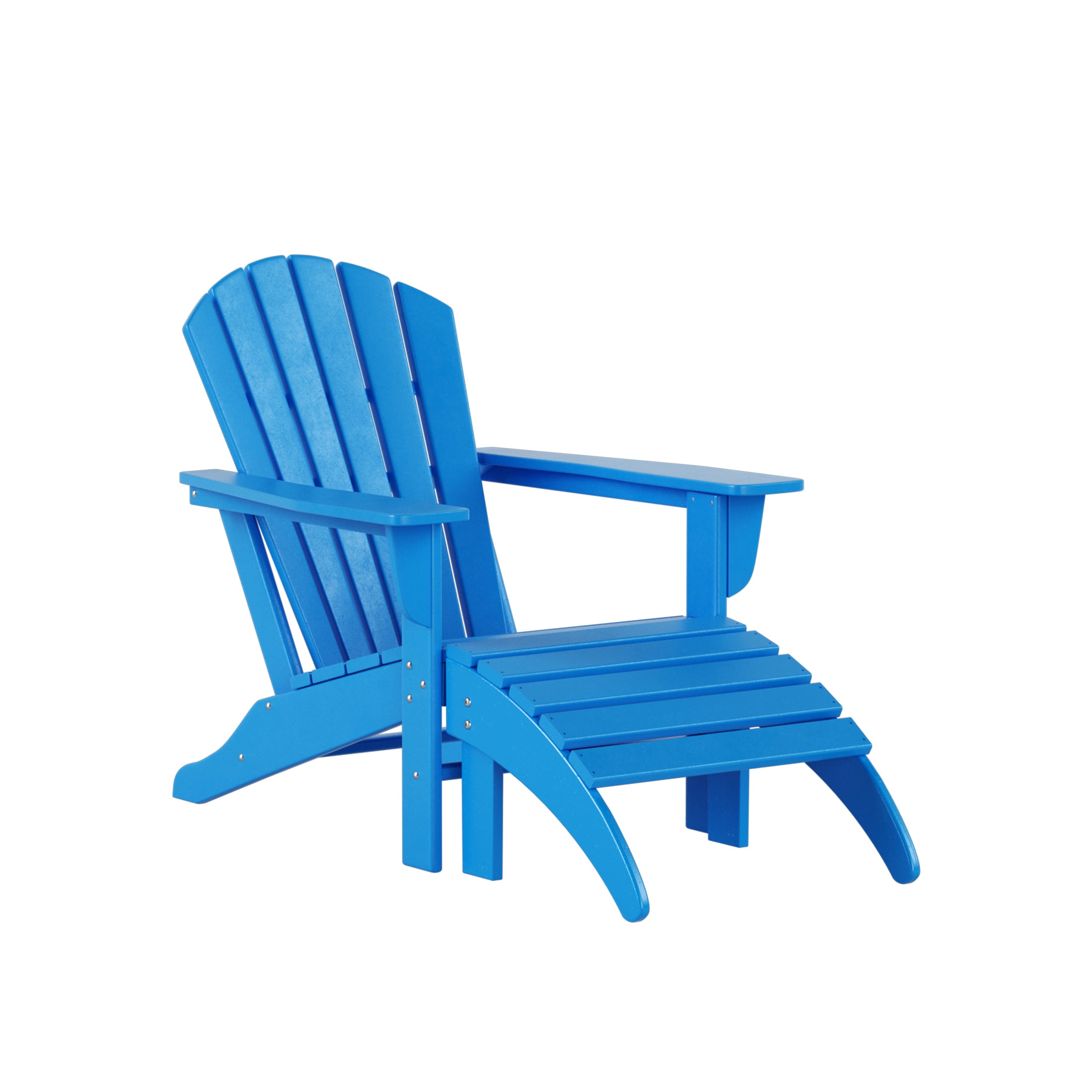 Westin Furniture OP6001-OT-PB Altura Pacific Blue HDPE Frame Stationary Adirondack Chair with Slat Seat