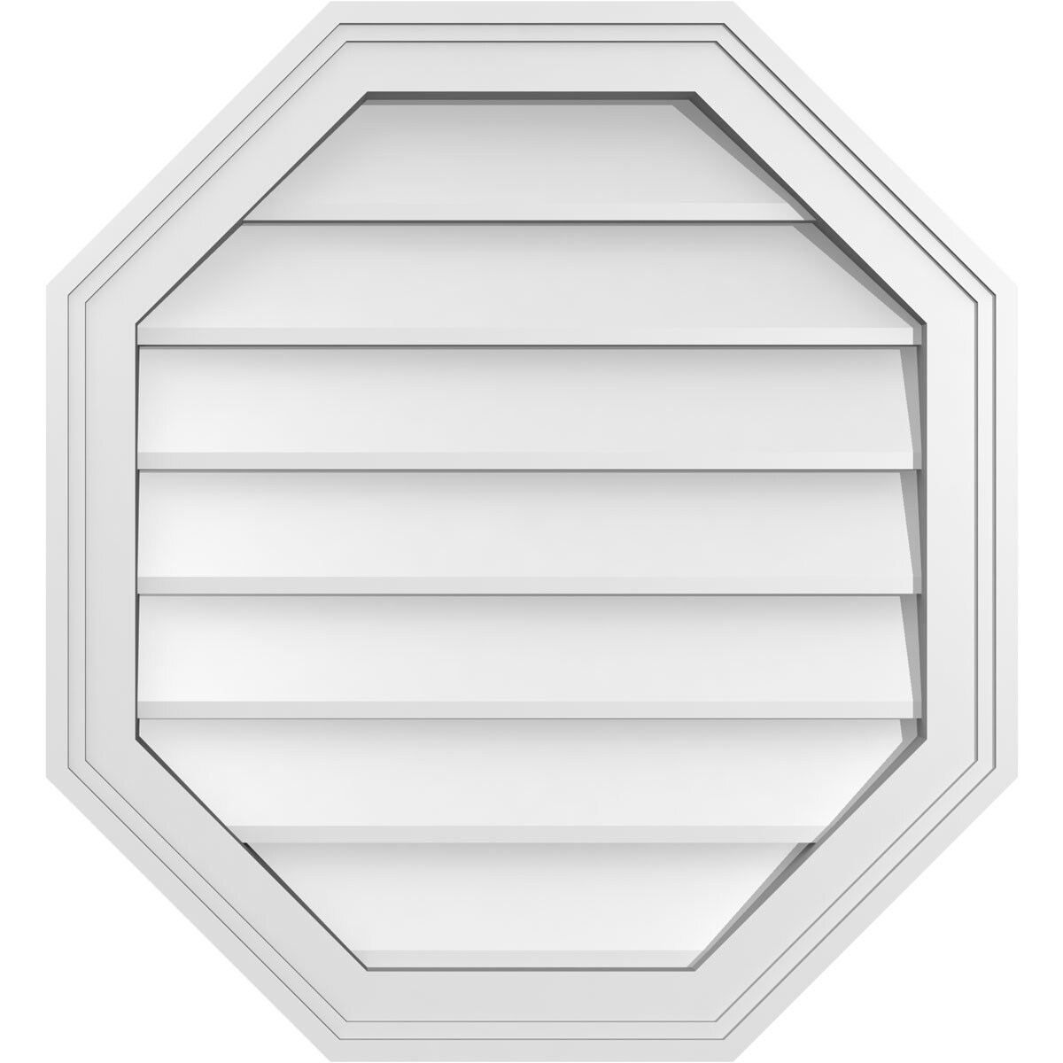 Ekena Millwork GVPOV22X2402SN 22-Inches x 24-Inches Off-white Octagon PVC Gable Louver Vent