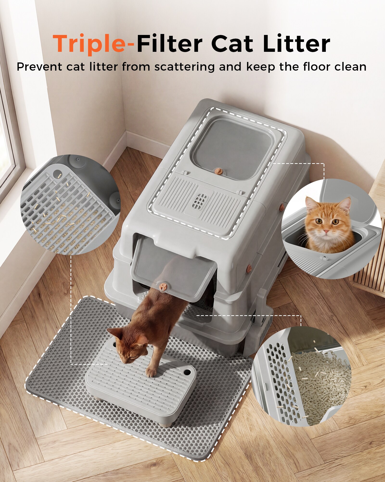GTPLAYER LOWE-ACB08-GY-XXXL-1 Cat-Litter-Box - View #6